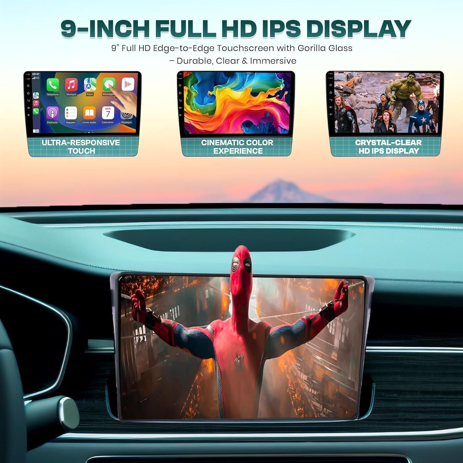Image of Trony 9 inch Car Android Player 8GB+128GB, Android 14, IPS Display, LED CAMERA|Car Stereo Car Stereo