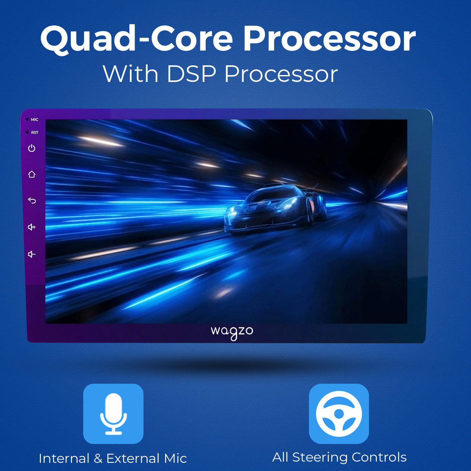 Image of Wagzo 9 Inch Car Android Player TS7,1GB+16GB,4thGen,4 Core,IPS Display With Led Camera Car Stereo