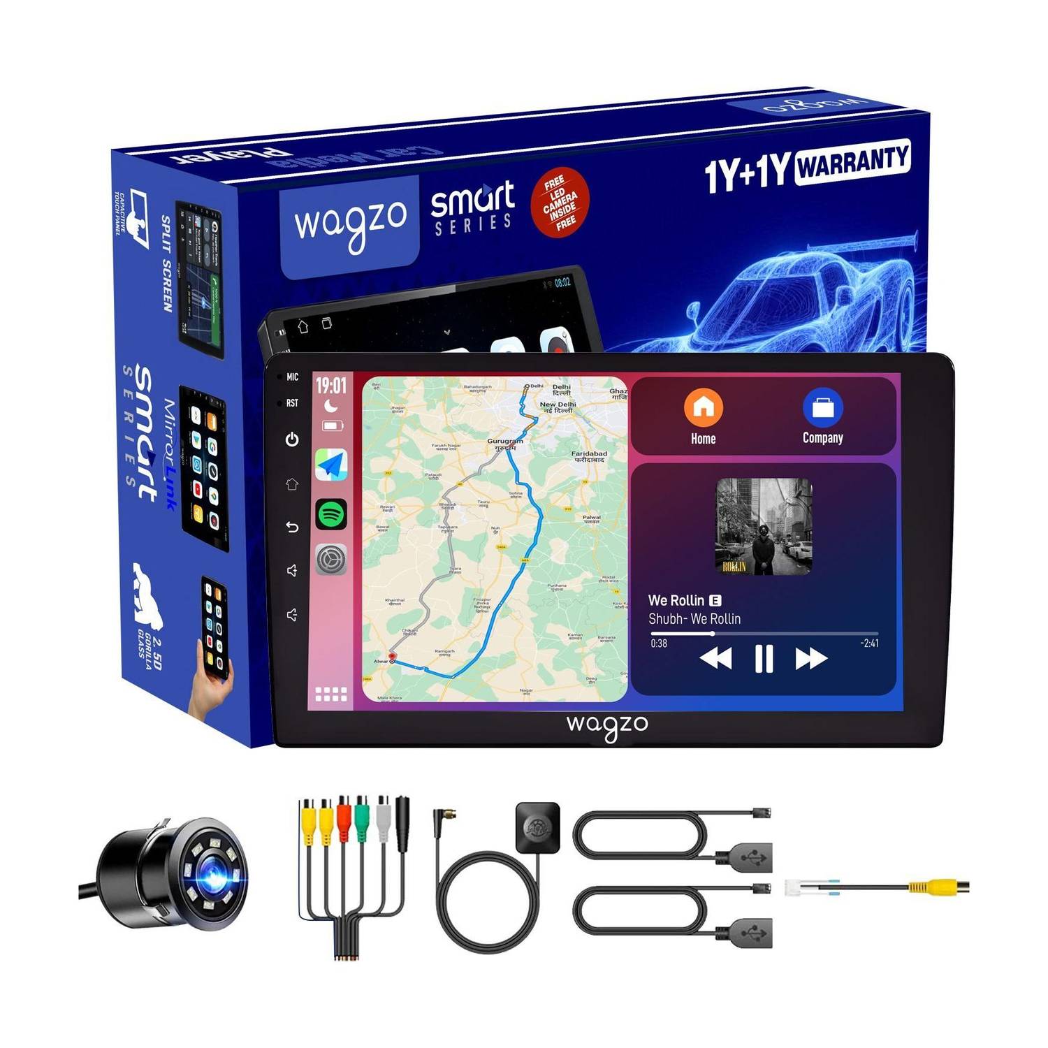 Wagzo 9Inch TS9ProCarPlayAndroid Auto4GB+64GB,4thGen,4Core,IPSDisplay, - Image 1