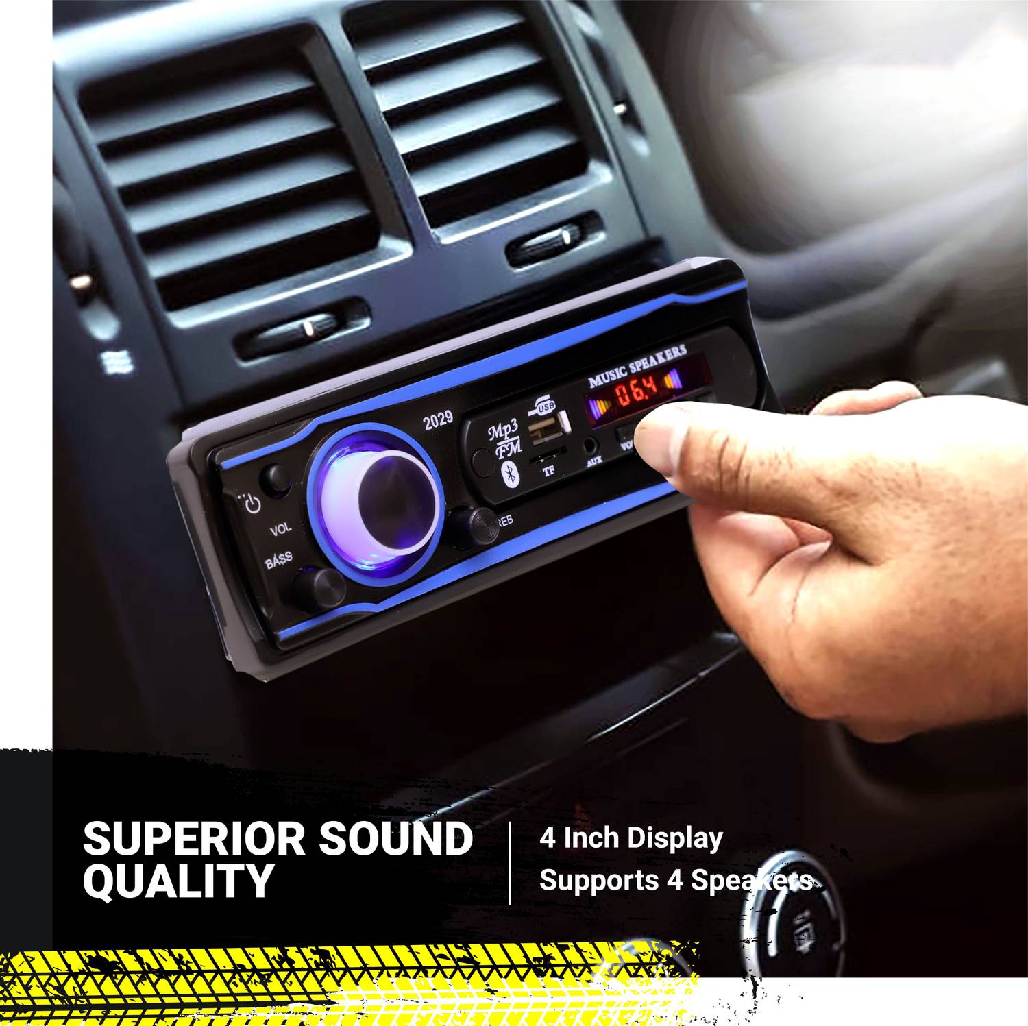 YUNEIK Universal BLUETOOTH/USB/SD/AUX/FM/MP3 -GG228 Car Stereo