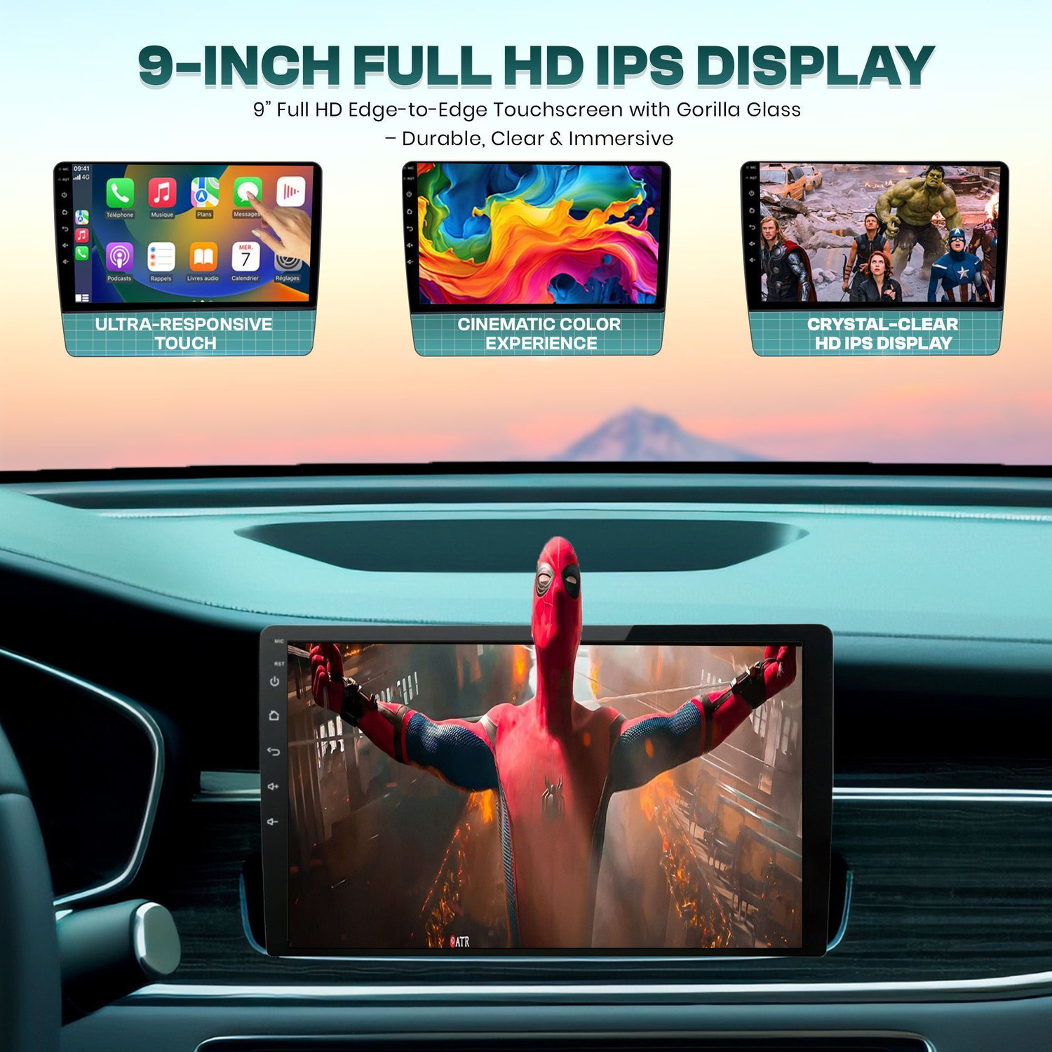 Image of BASSOHOLIC 9 Inch Android Auto /CarPlay | 4 /64GB | IPS Display for Innova | GPS, AHD Camera BS4 Car Stereo