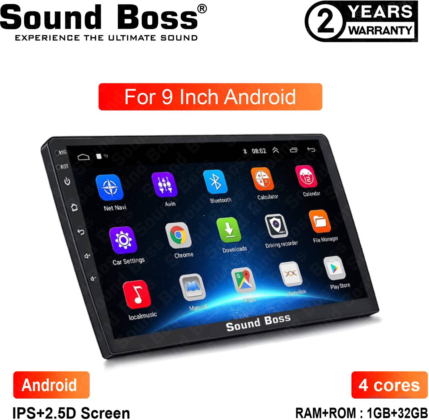 Sound Boss Androidify 3rd Gen 9" Car Stereo (1GB/32GB) - Image 1