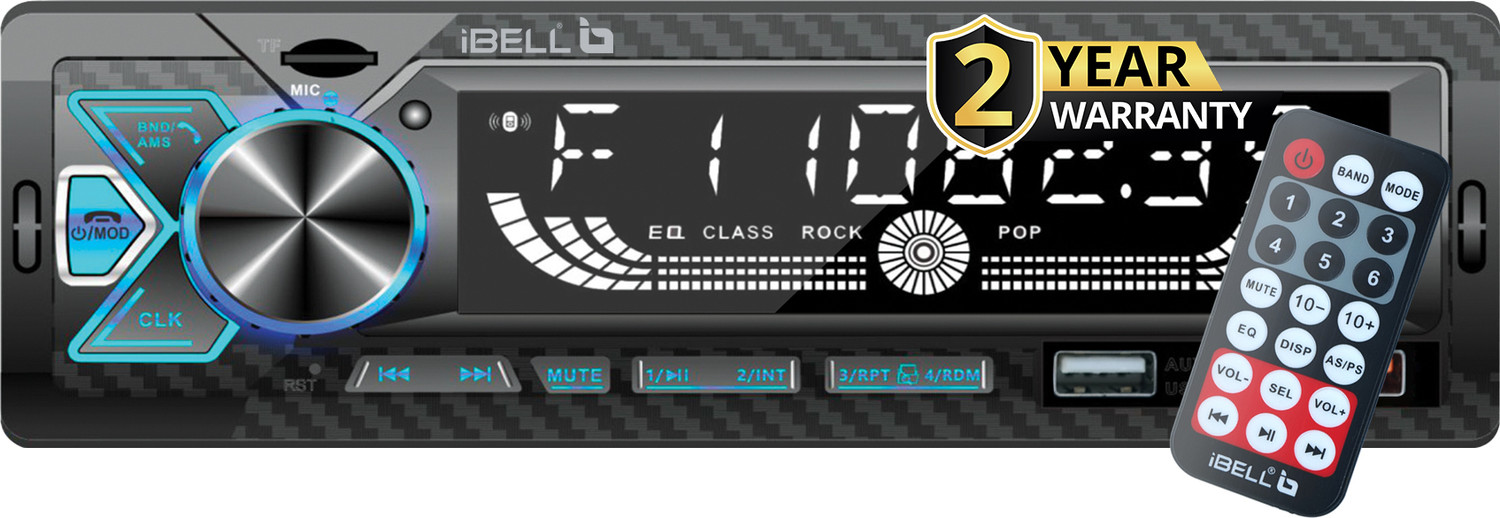 Image of iBELL DXP 650 Car Stereo with Bluetooth, FM, Dual USB, AUX, SD Card and Remote Car Stereo