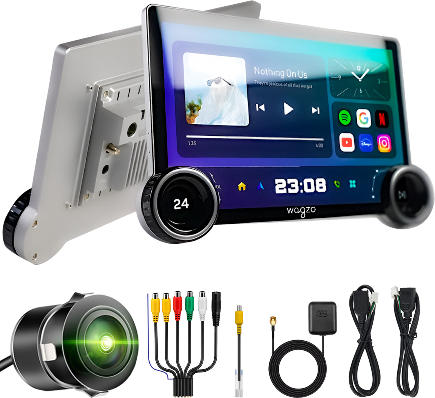 Image of Wagzo 2KDiamondCarAndroid10.1In,4GB+64GB,4thGen,QLED4Core|WAP-16|360DgreeCameraSupport Car Stereo