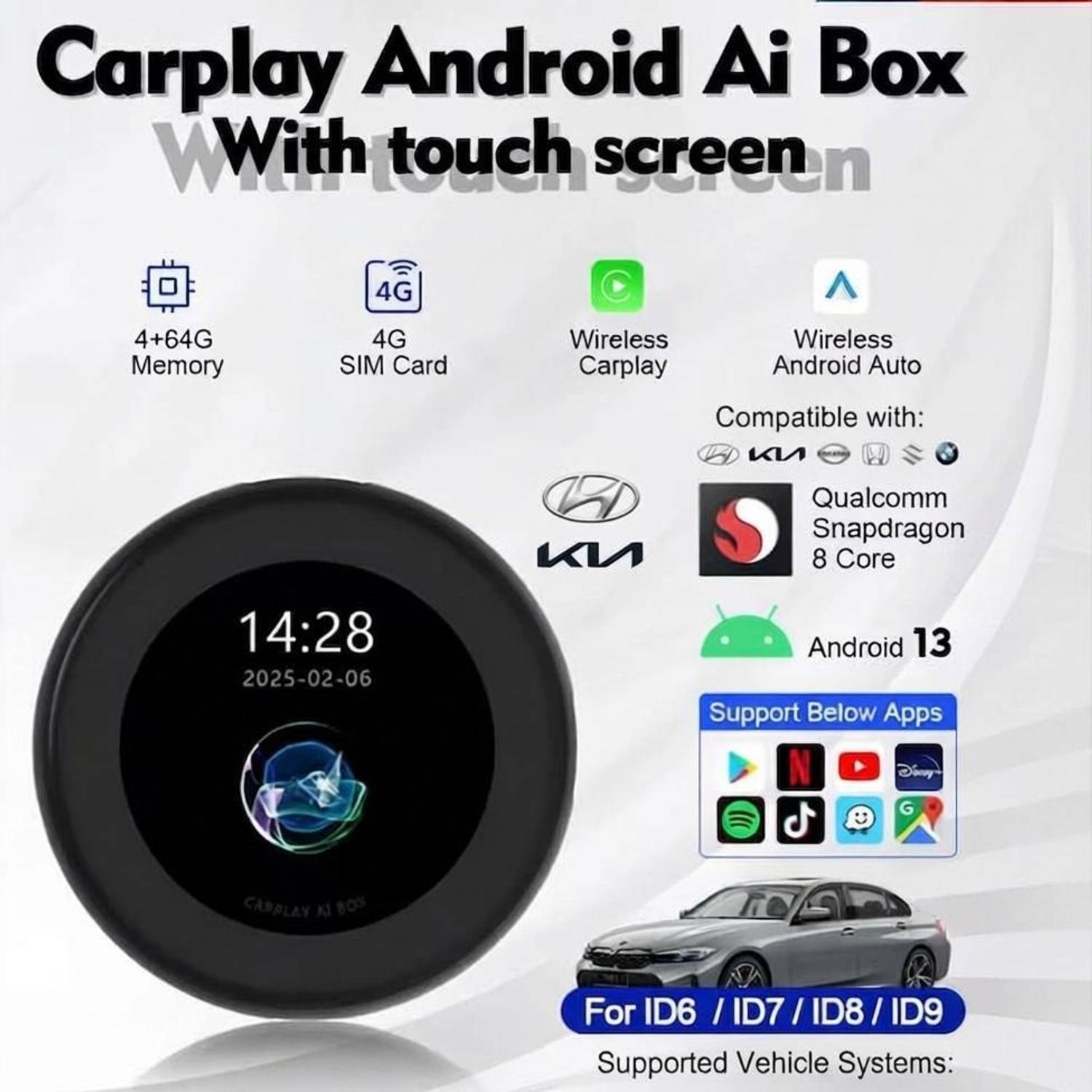 gamaradaAndroid13 CarPlay AIBox 用 aibox-4-64-4g-wireless-carplay