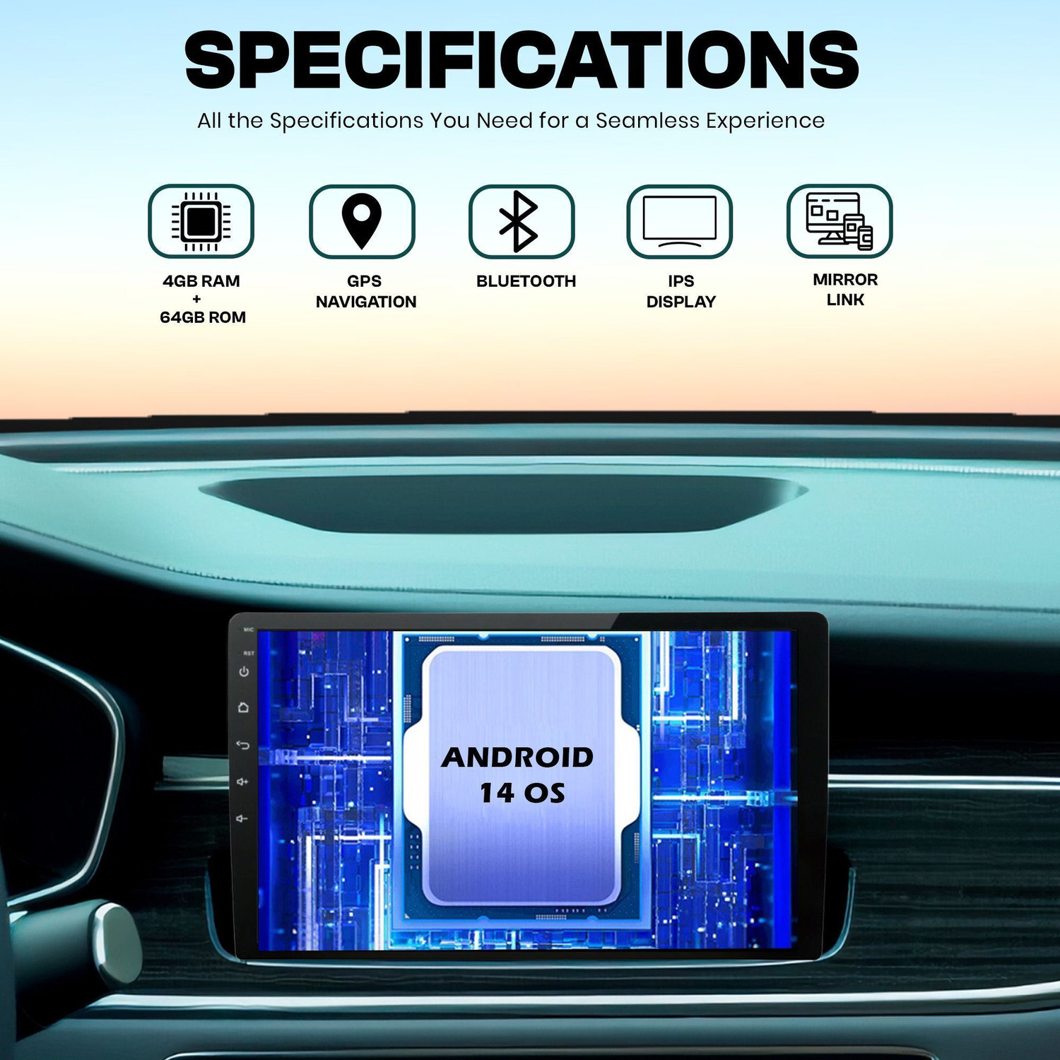 Image of BASSOHOLIC 9 Inch Android Auto /CarPlay | 4 /64GB | IPS Display for Innova | GPS, AHD Camera BS4 Car Stereo
