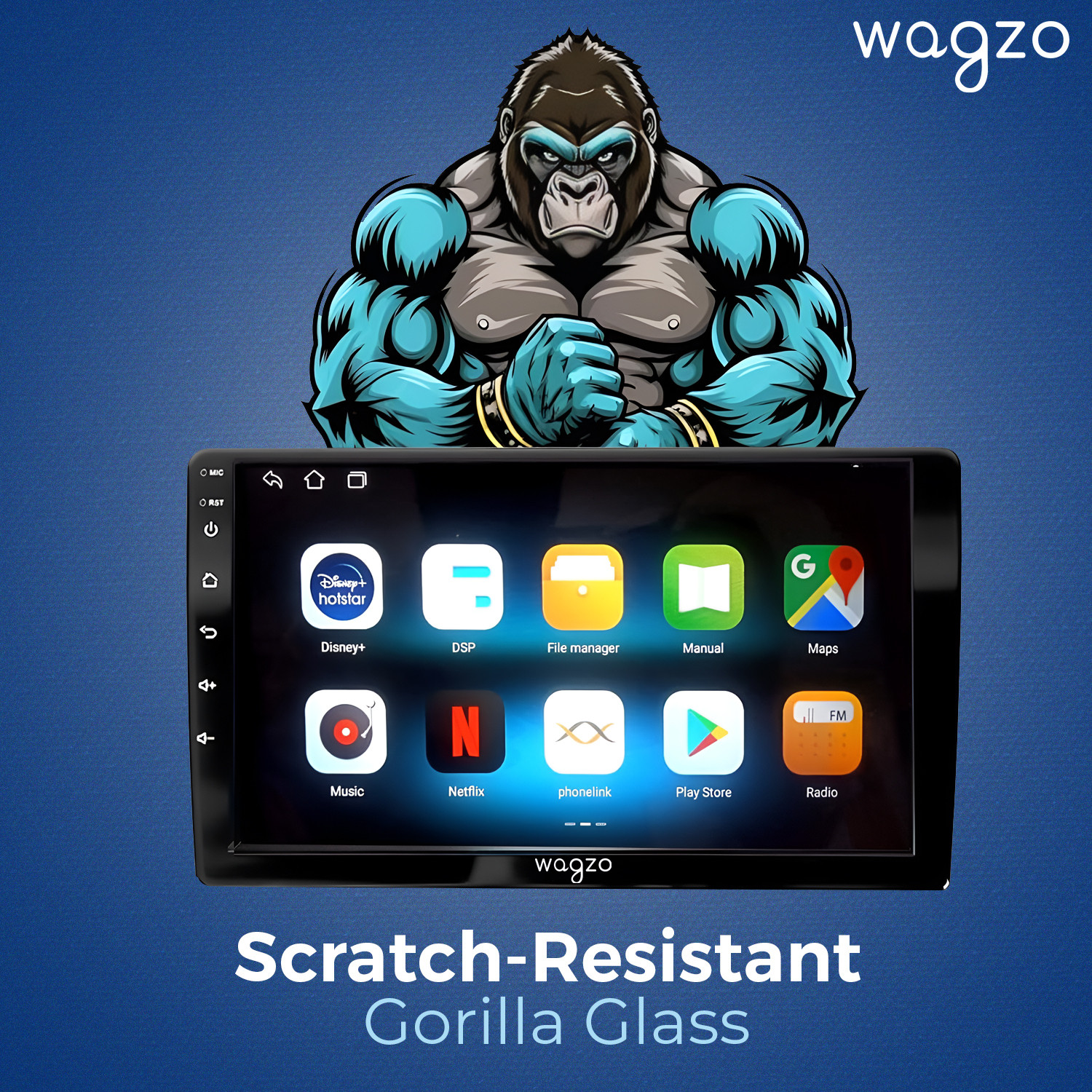 Image of Wagzo 9inch CarPlay Android AutoTS7,2GB|64GB, 4thGen,4Core,IPS Display With Led Camera Car Stereo