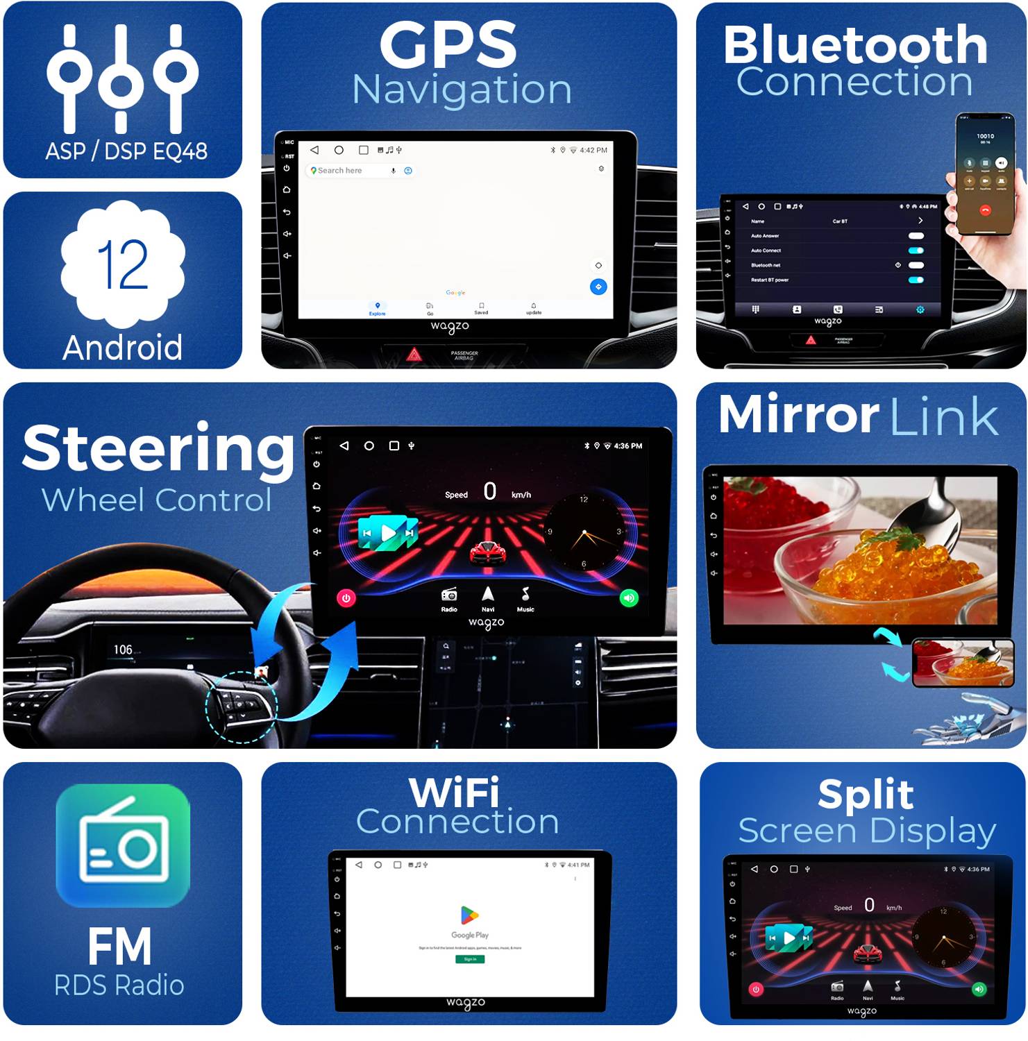 Wagzo 9Inch TS9ProCarPlayAndroid Auto4GB+64GB,4thGen,4Core,IPSDisplay, - Image 2