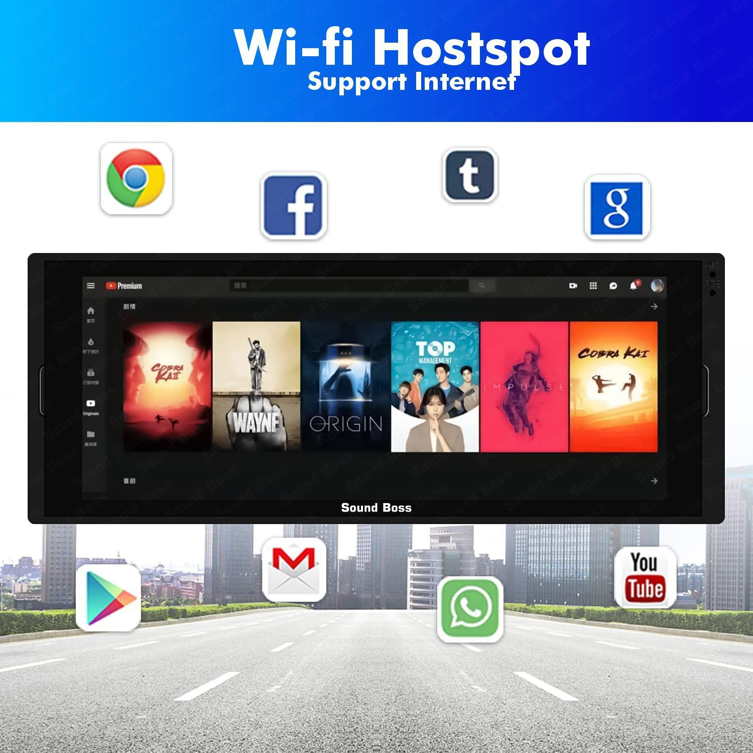 Image of Sound Boss Androidify 3rd Gen Mobi-TaG 6.9 Inch Android Car Stereo