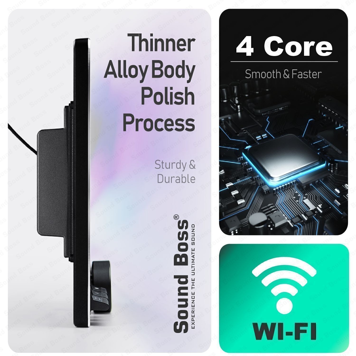 Image of Sound Boss Androidify 4th Gen 10.1 inch Diamond Piano Series (2GB /32GB) Android. Car Stereo