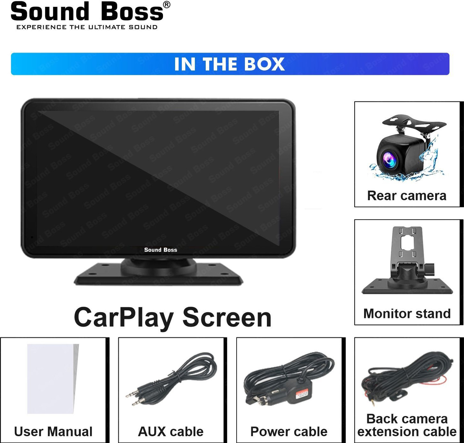 Image of Sound Boss 7 inch Smart Screen with CarPlay /Android Auto & In-Built Dual Dashcam Car Stereo