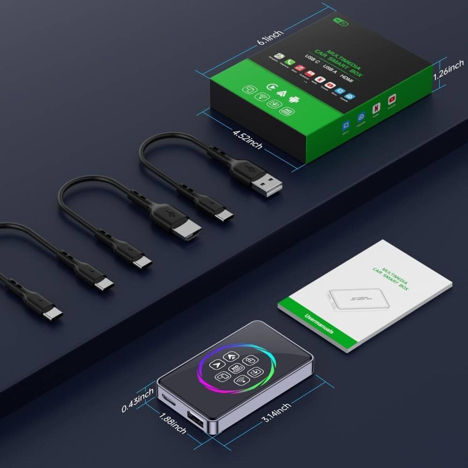 Android 13.0】 HEYINCAR+ CarPlay AI Box HEYINCAR Ai Box Android 13