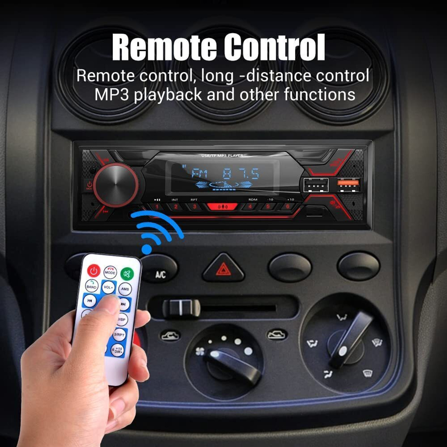 Image of ModishOmbre Car Radio Bluetooth Audio MP3 Player with Bluetooth Handsfree /FM /Dual USB (720S) Car Stereo
