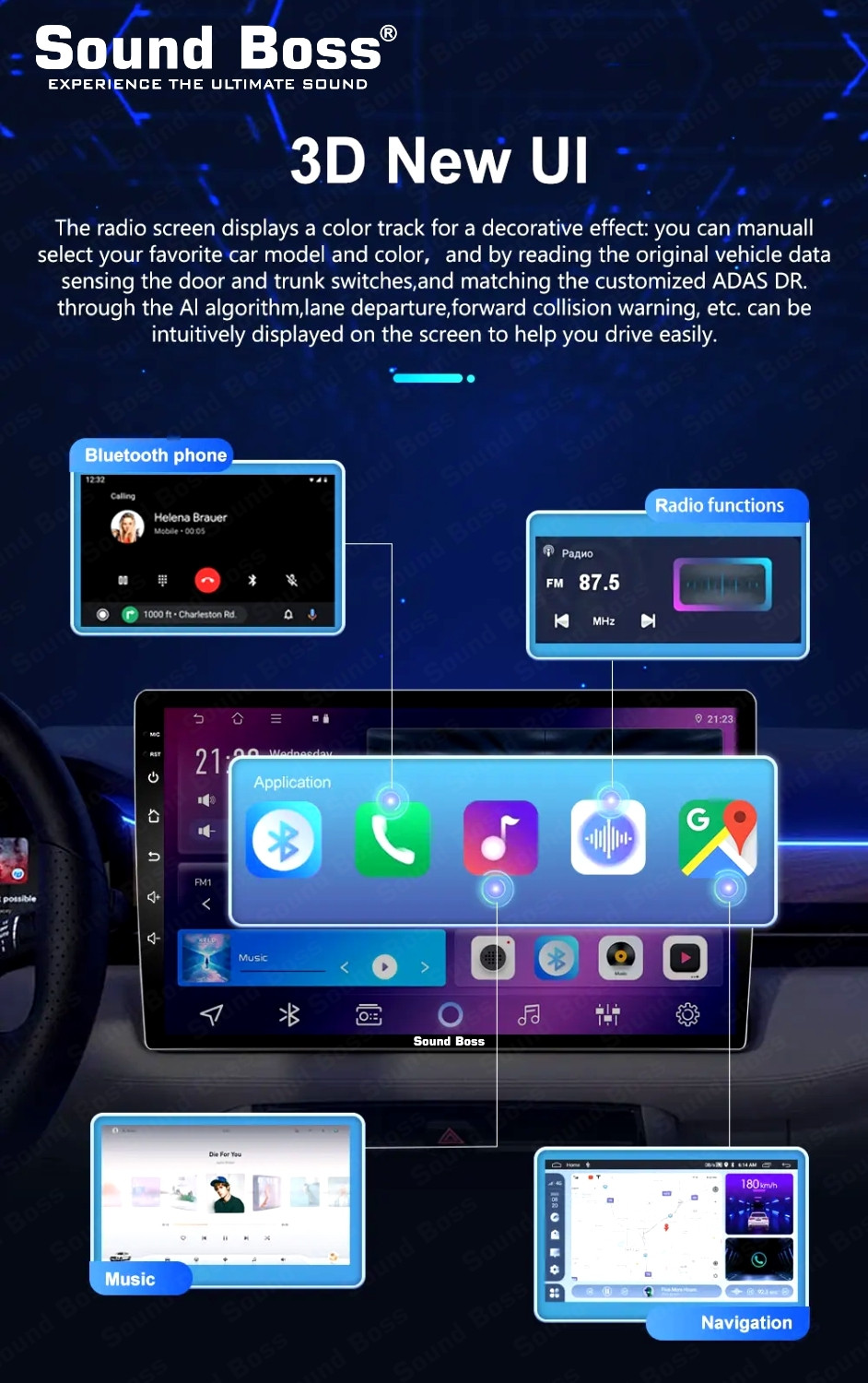 Image of Sound Boss Androidify 4th Gen 9 Inch Android (4GB /64GB) Car Stereo