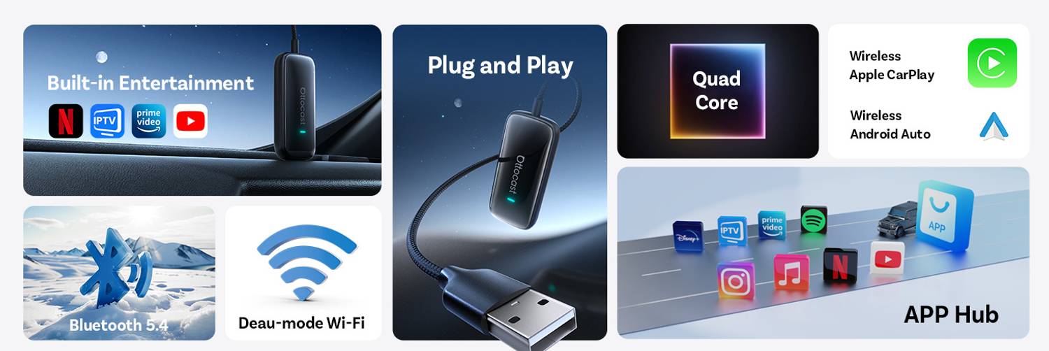 Ottocast Play2 Video Ultra wireless android auto/Carplay 4+32GB 