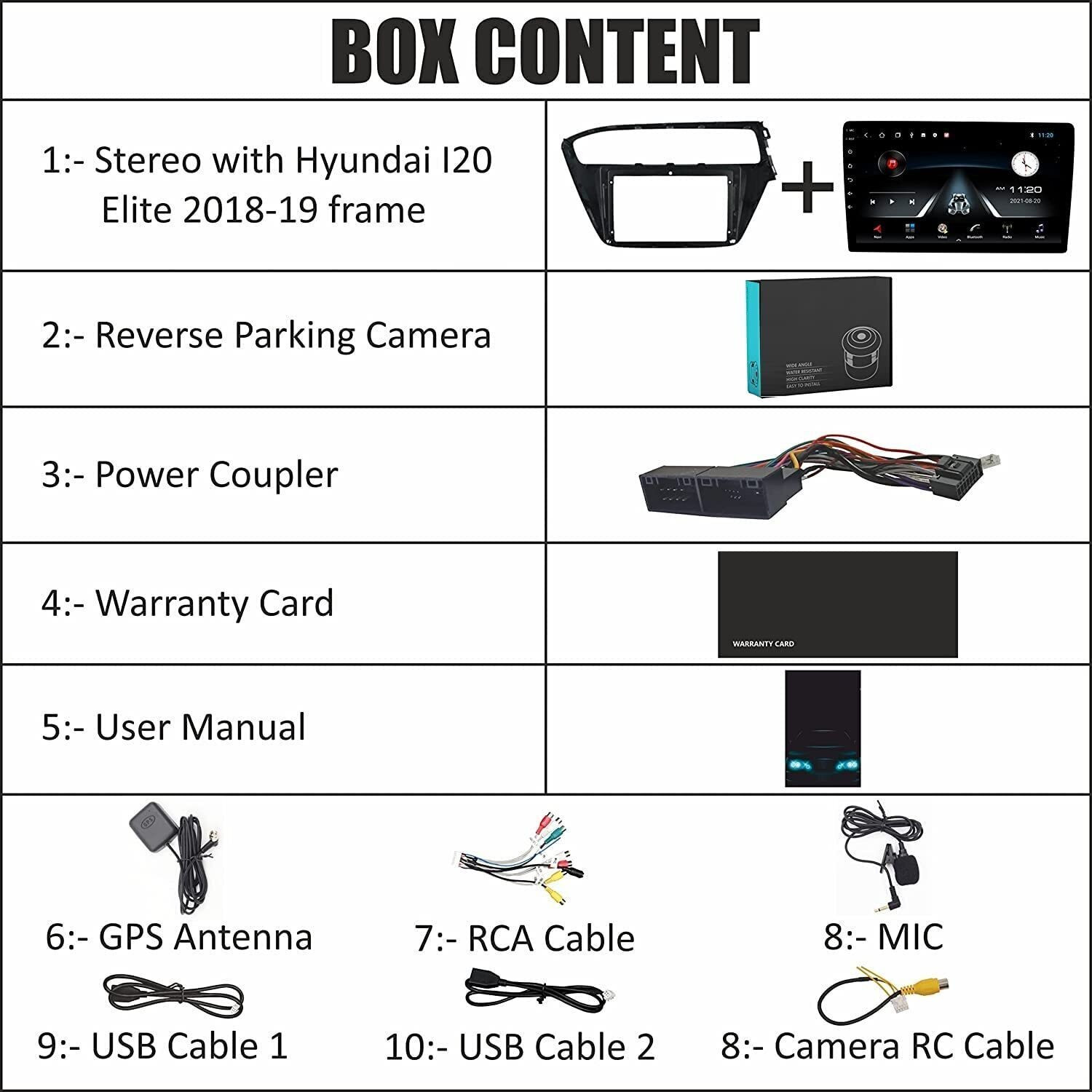 Image of Modorwy 9Inch Android System for Hyundai i20 Elite(2018-19) 2 /32GB,Camera,Frame & Socket Car Stereo (Double Din)