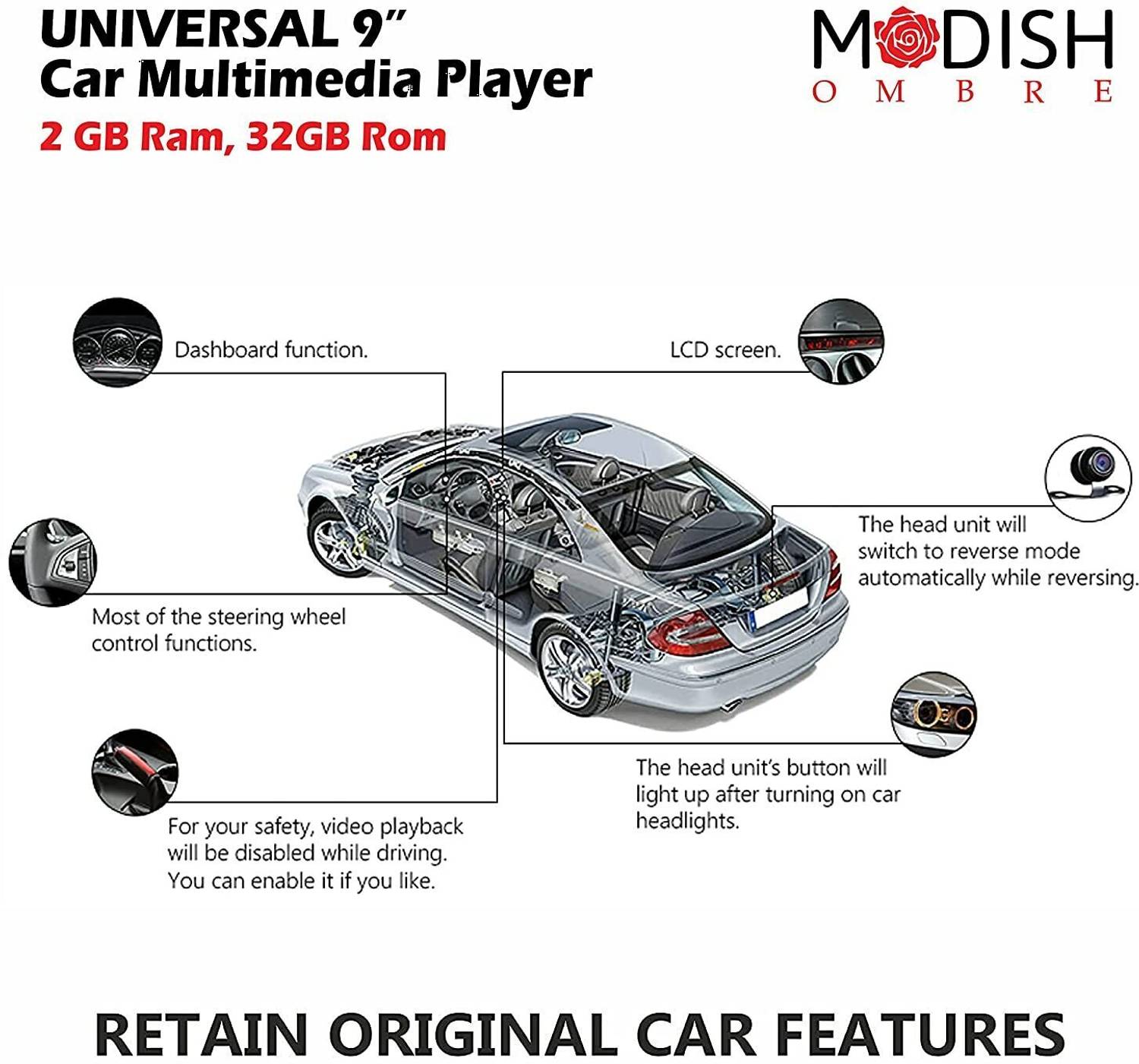 ModishOmbre TS7 9.1 Inch Car Multimedia Player - Image 3