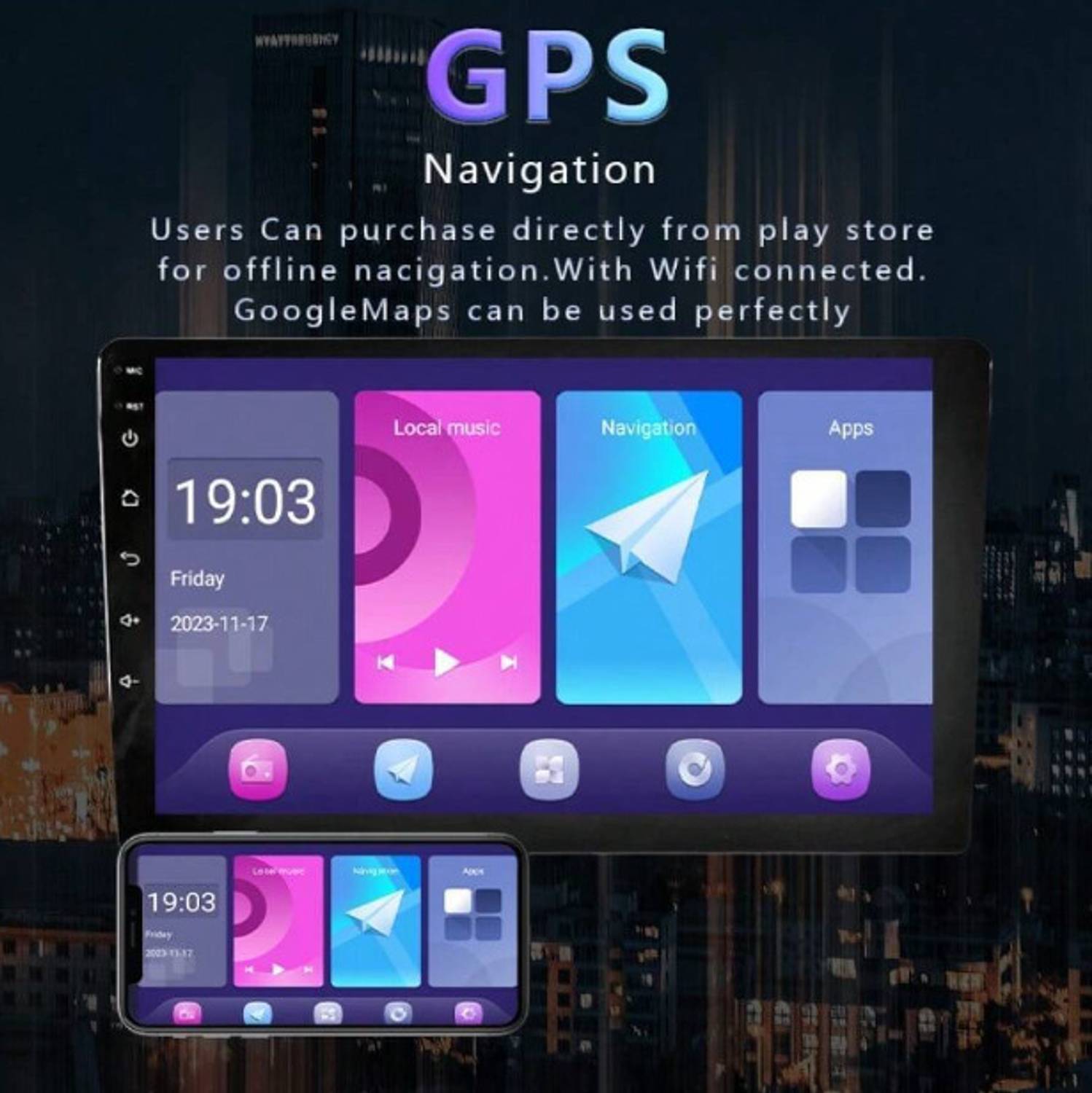 Modorwy TS9 9inch Car Android Display 1GB/32GB Android 12 Stereo