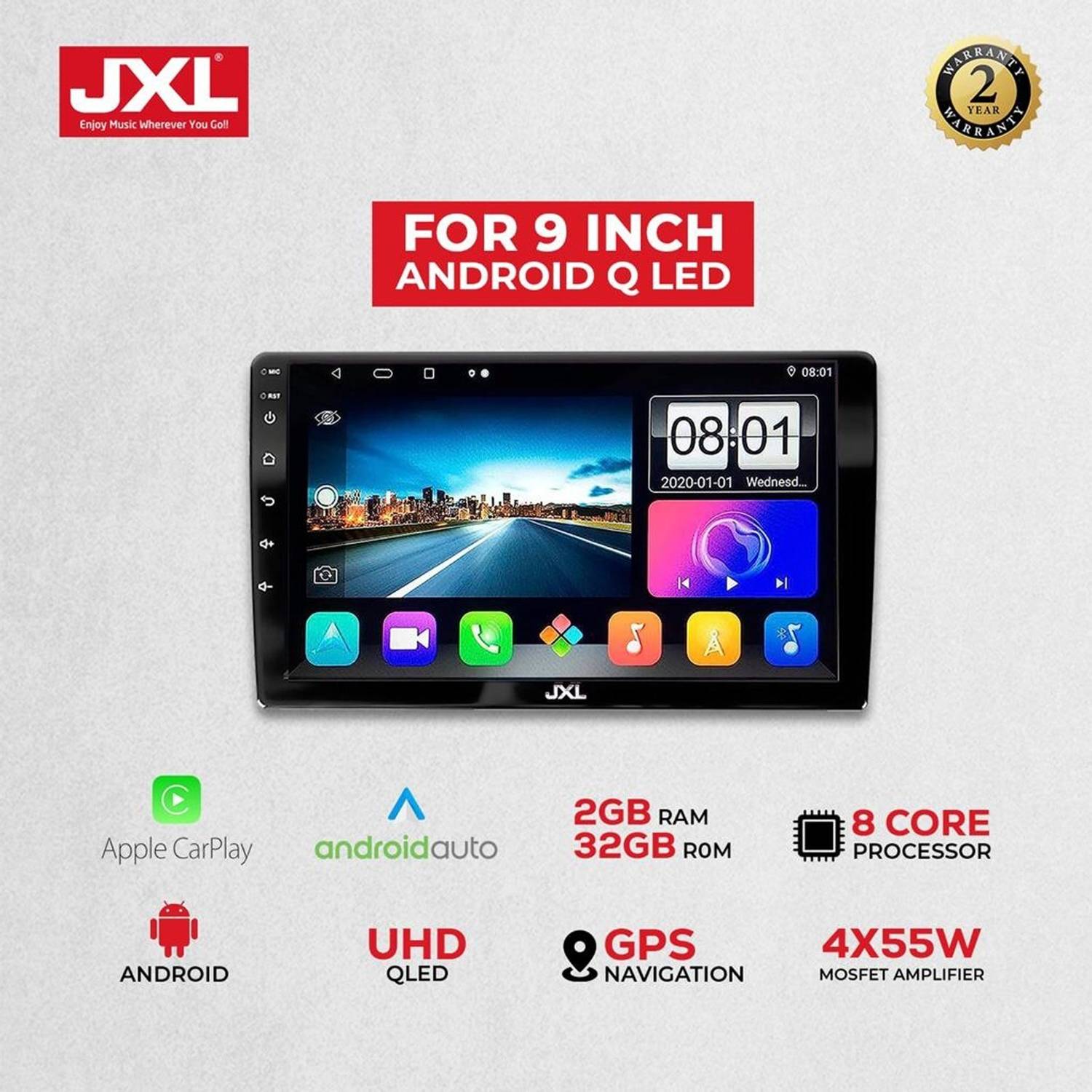 JXL 9inch 2gb/32gb Wireless Apple Car Play/ Auto Android/ Octa