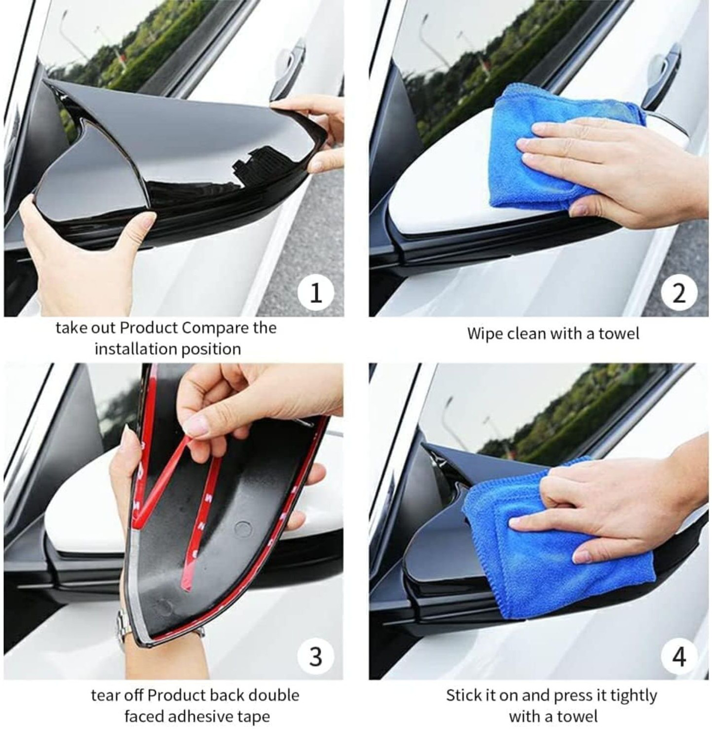 Image of SRPHERE A1 Batman Style Car Side Mirror Covers Compatible for suzuki grand vitara Plastic Car Mirror Cover