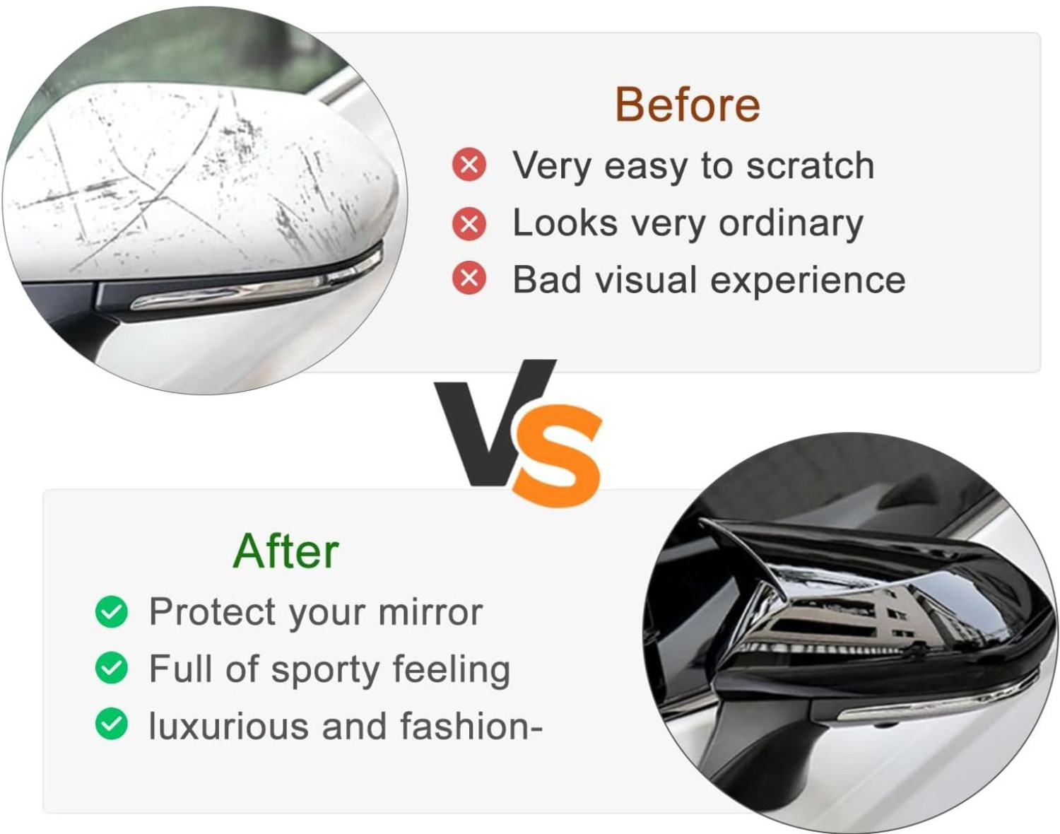 Image of SRPHERE A1 Batman Style Car Side Mirror Covers Compatible for suzuki grand vitara Plastic Car Mirror Cover