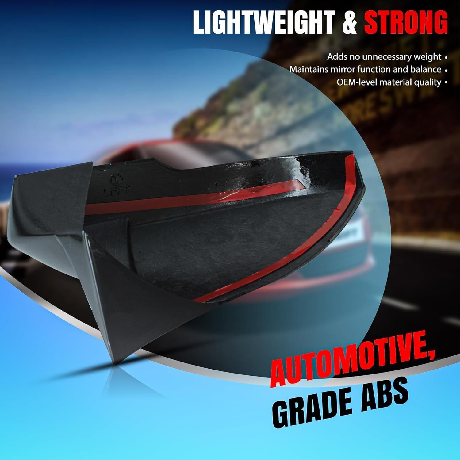 Image of Otoroys Batman Style Side Mirror Cover Cap for Tata Punch Tiago Tigor Nexon 2018+ Plastic Car Mirror Cover