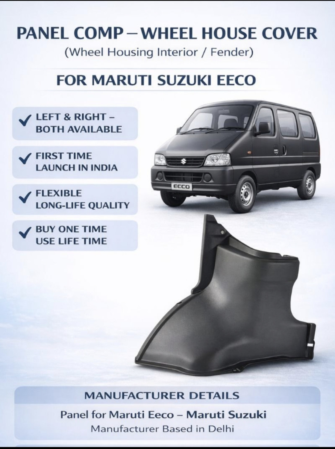 Image of AUTOBLINK Maruti Eeco wheel house fender cover Plastic Car Mirror Cover