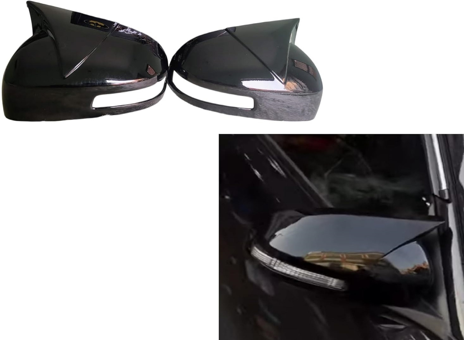 Image of ASRYD Mirror Cover SWIFT 2014 Brezza 2015 /2022 DZIRE 2015 Ertiga 2015 Mirror Bat Man Plastic Car Mirror Cover