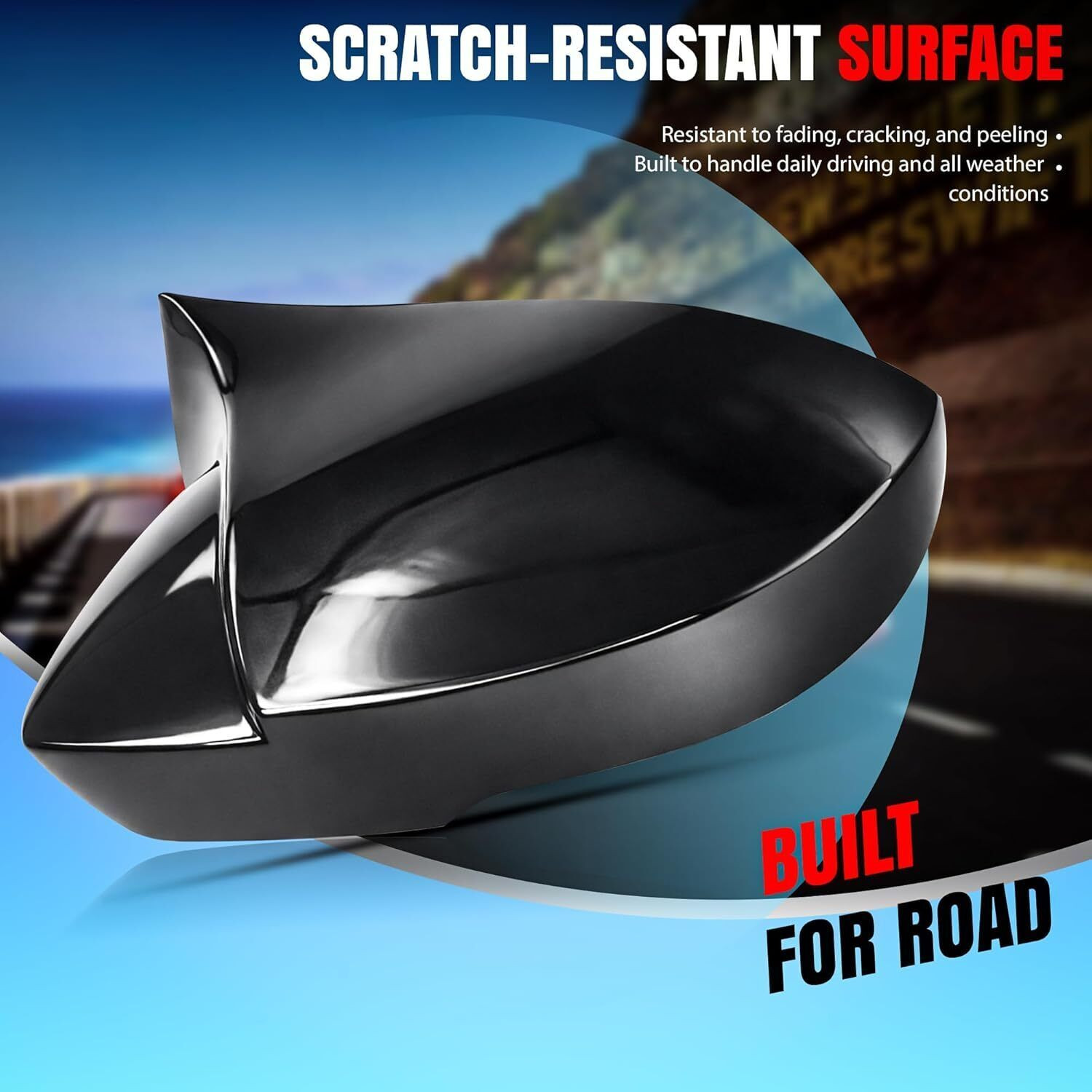 Image of Otoroys Batman Style Side Mirror Cover Cap for Tata Punch Tiago Tigor Nexon 2018+ Plastic Car Mirror Cover