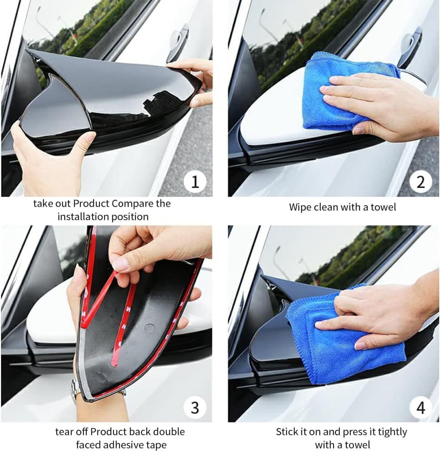 Image of ASRYD Mirror Cover SWIFT 2014 Brezza 2015 /2022 DZIRE 2015 Ertiga 2015 Mirror Bat Man Plastic Car Mirror Cover