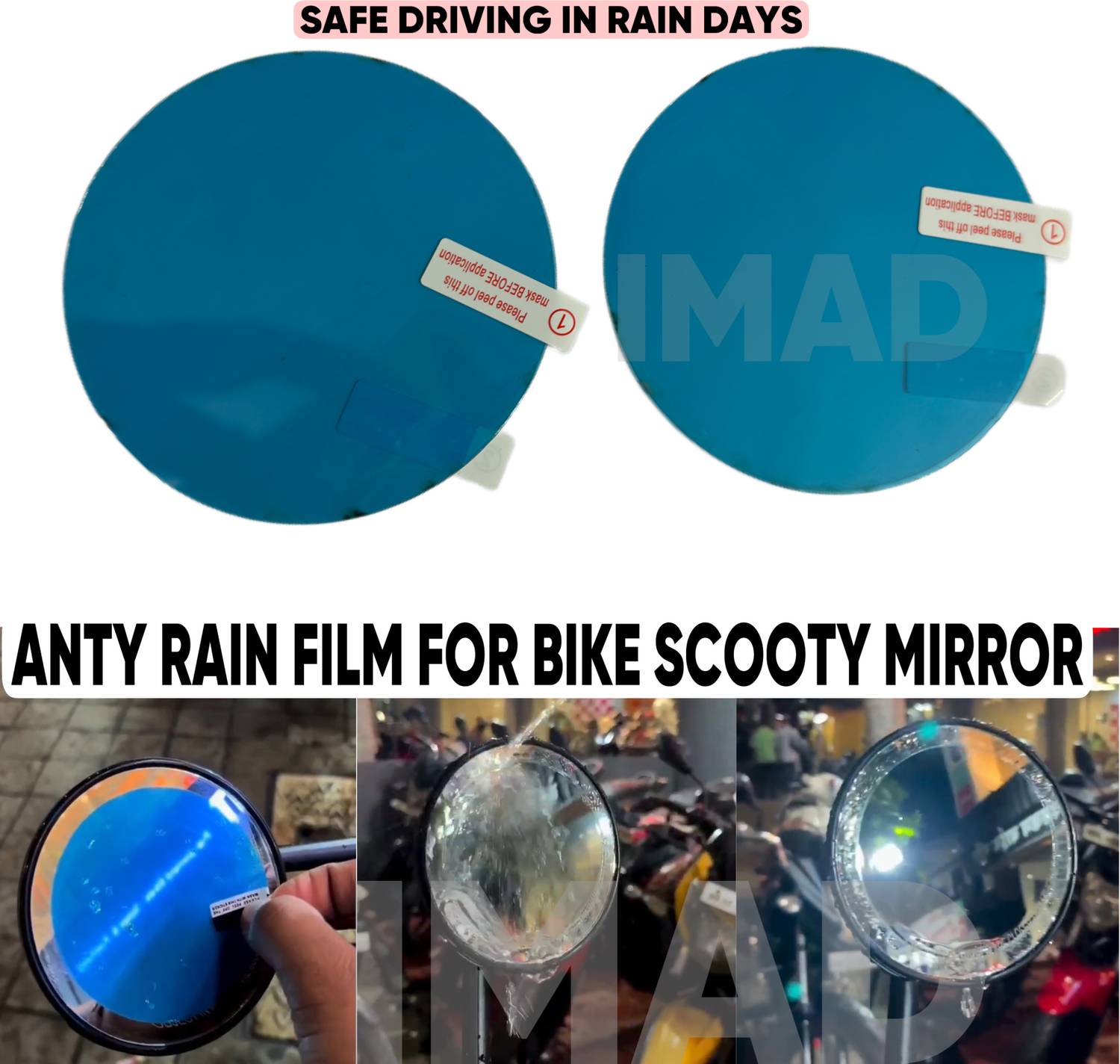Aklin Boky WATER ANTY RAIN FILM FOR MIRROR Car Mirror Rain Blocker