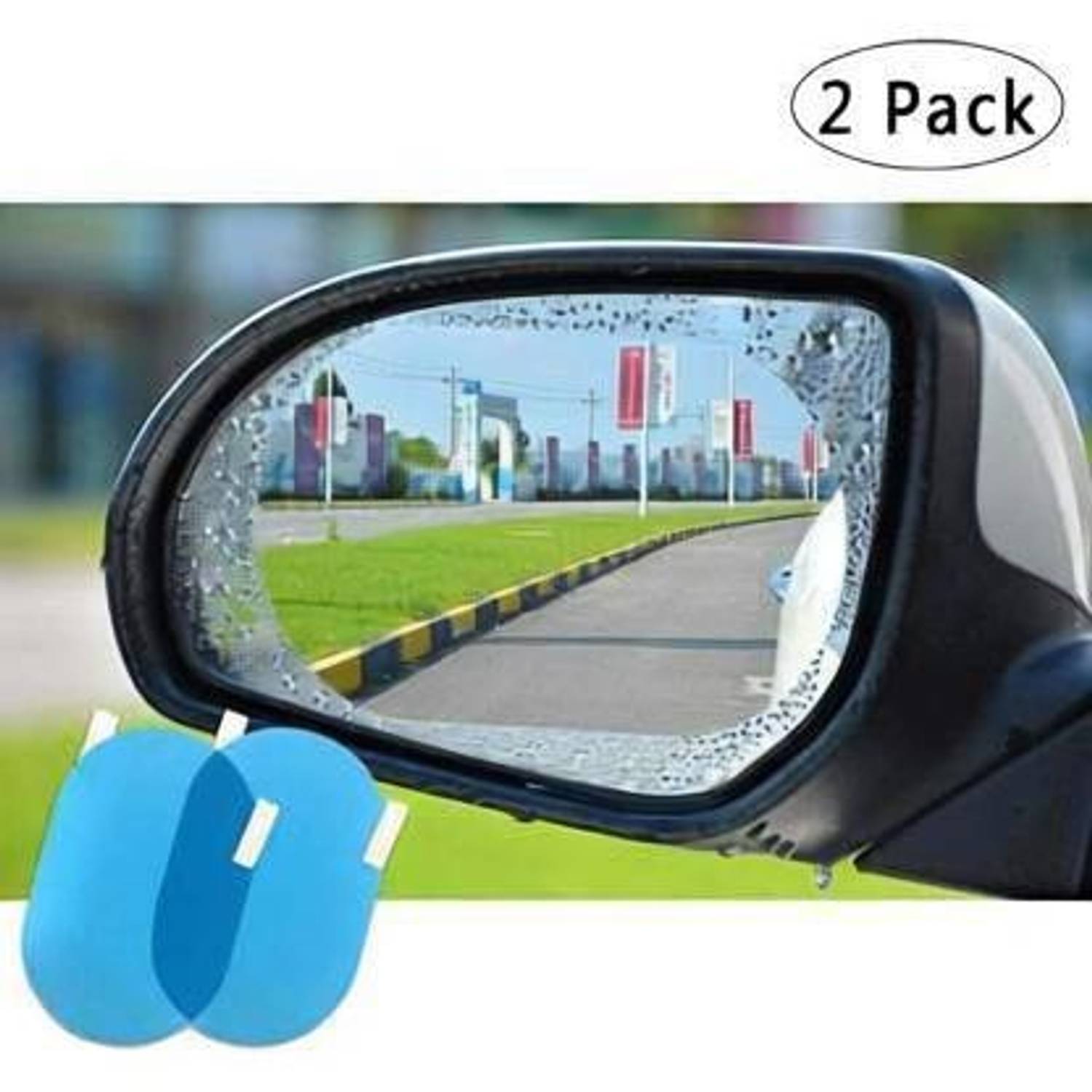 AutoGnix Plastic & Glass Rearview, Side Mirror, HD Anti-Water, Anti-Mist Protective Film Car Mirror Rain Blocker
