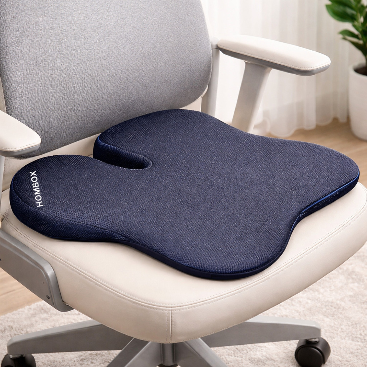 Image of HOMBOX Black Memory Foam Car Pillow Cushion for Universal For Car