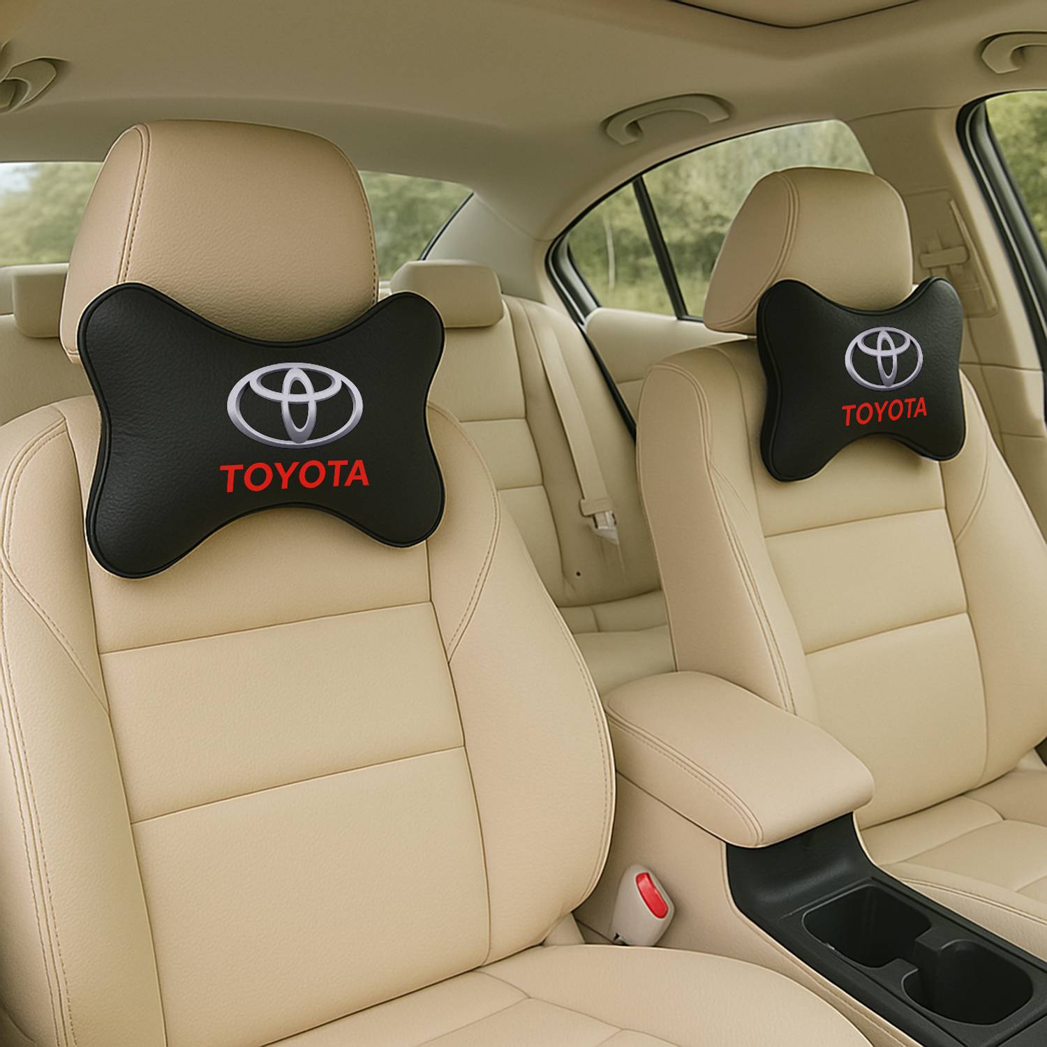 Anita Corporation Black Polyester Car Pillow Cushion for Toyota
