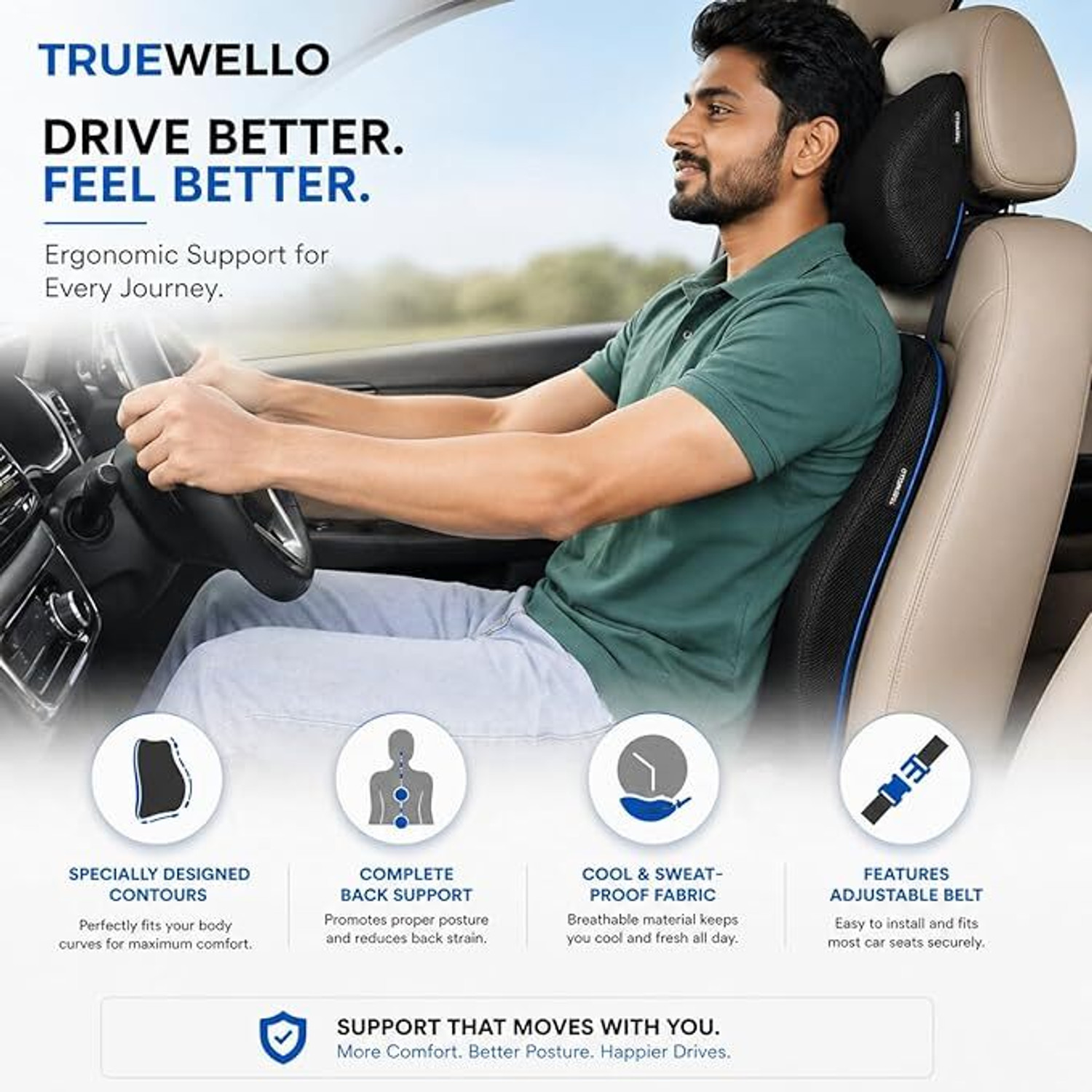 Image of Truewello Black Memory Foam