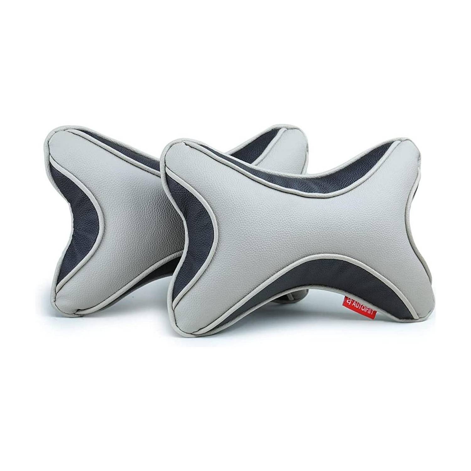 AUTOFIT Grey, Black Leather Car Pillow Cushion for Universal For Car