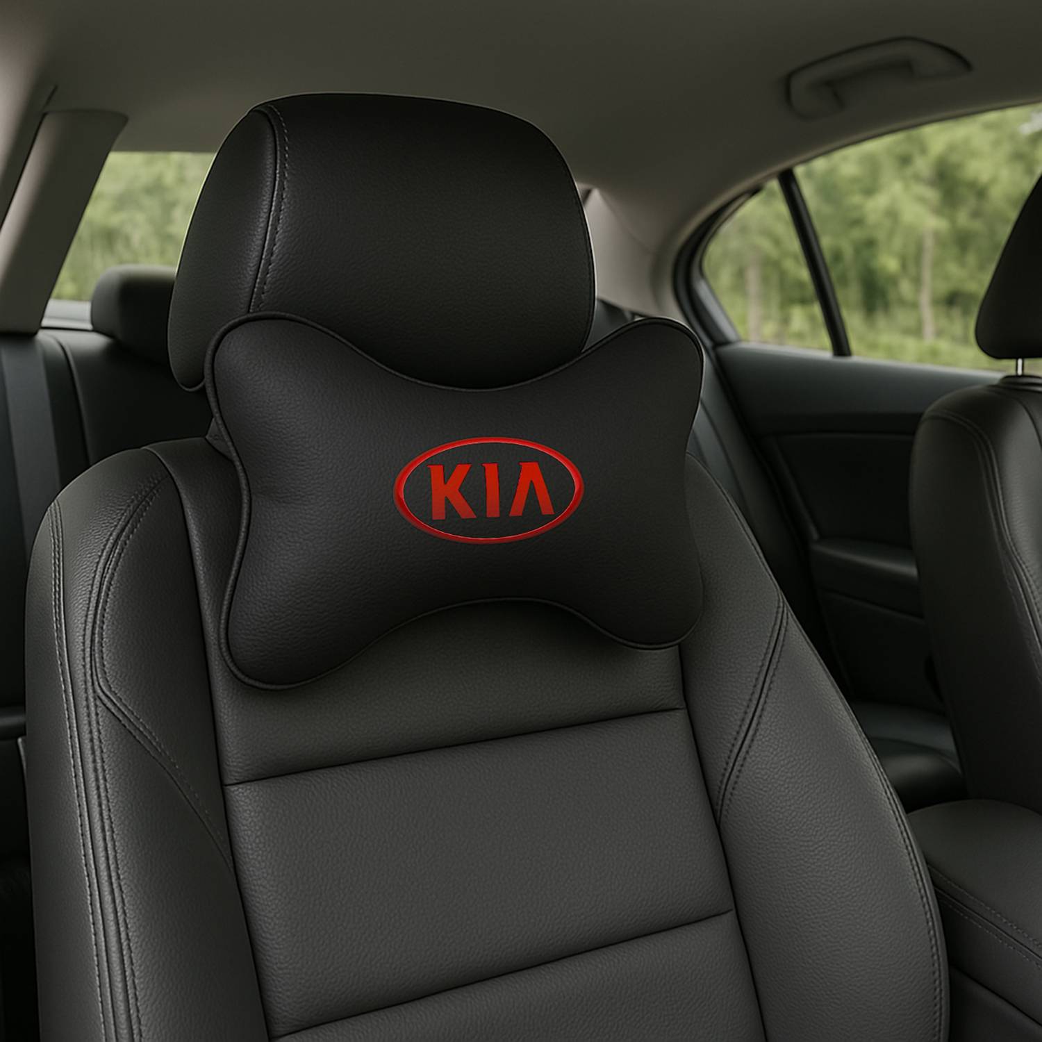 Anita Corporation Black Polyester Car Pillow Cushion for Kia