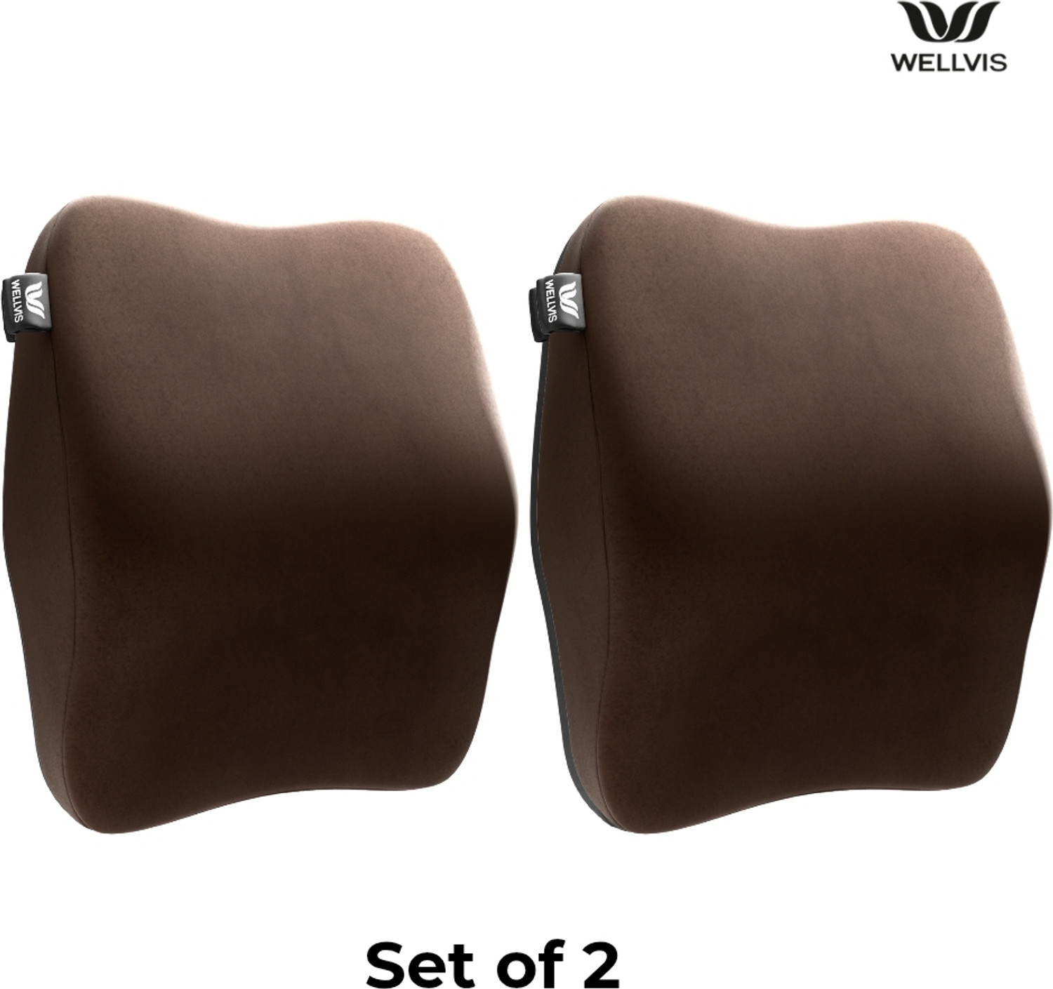 Image of Wellvis Brown Memory Foam Car Pillow Cushion for Universal For Car