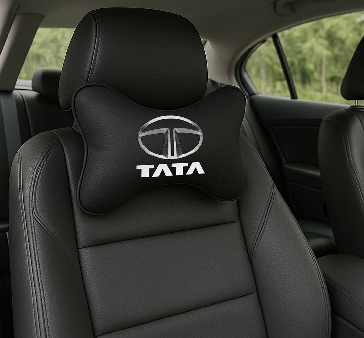 Anita Corporation Black Polyester Car Pillow Cushion for Tata
