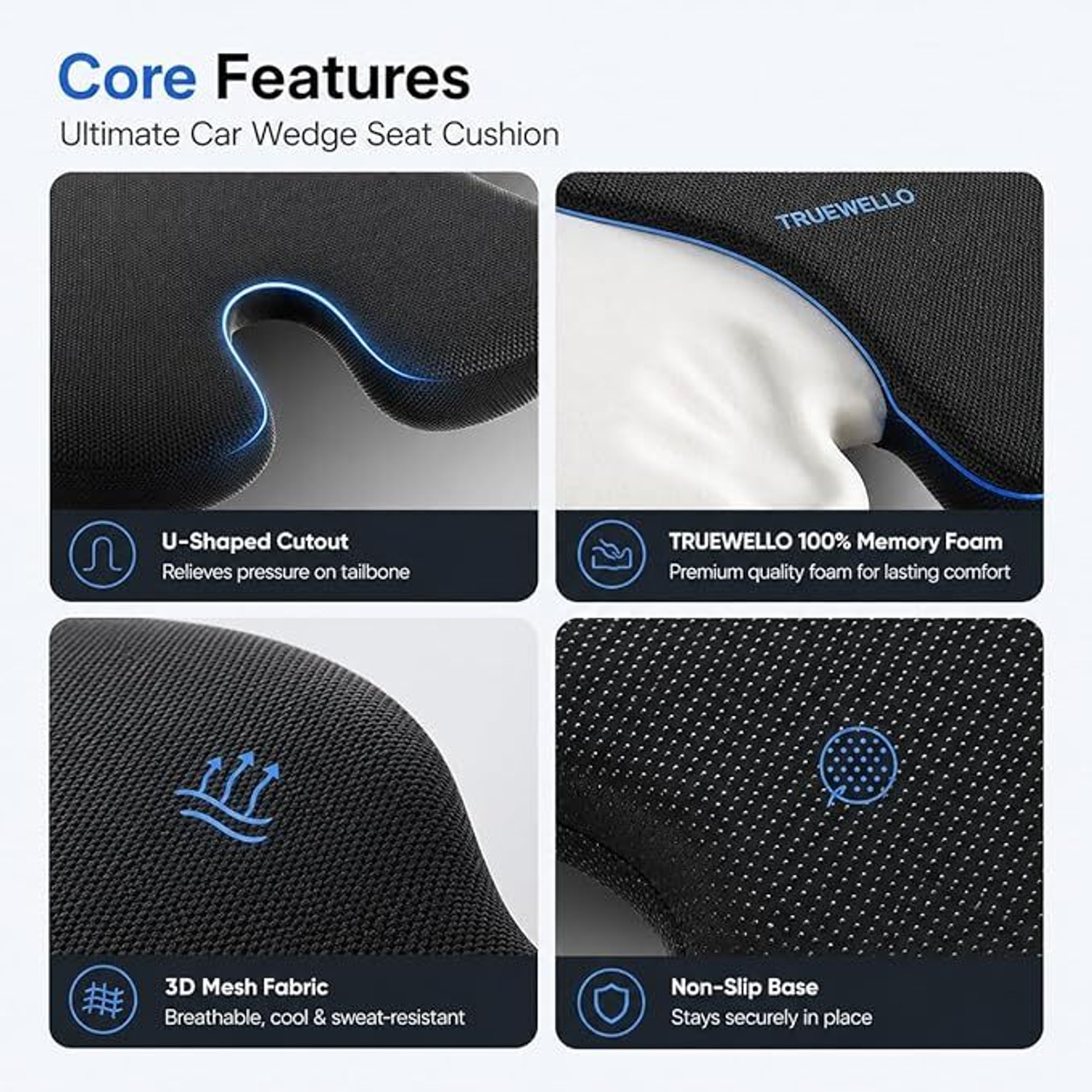 Image of Truewello Black Memory Foam