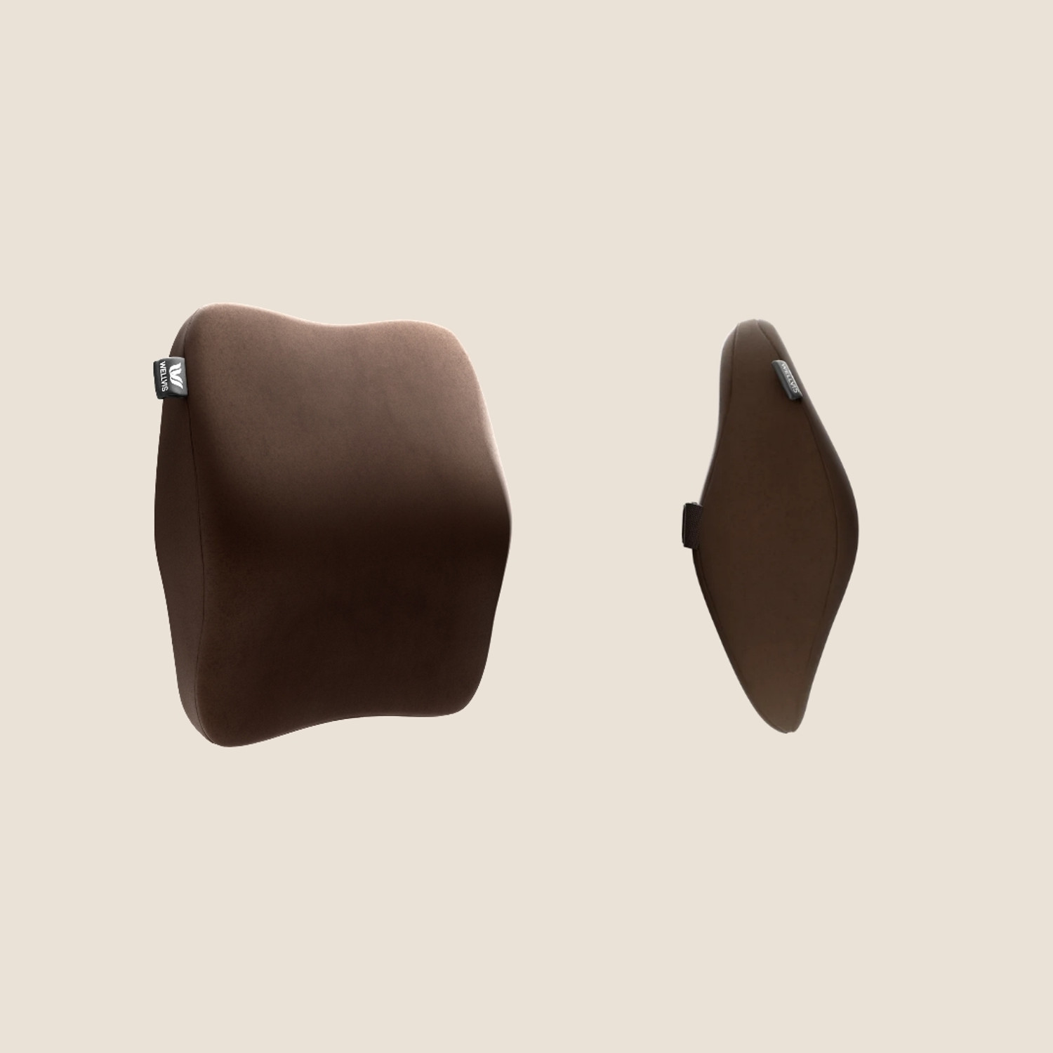Image of Wellvis Brown Memory Foam Car Pillow Cushion for Universal For Car