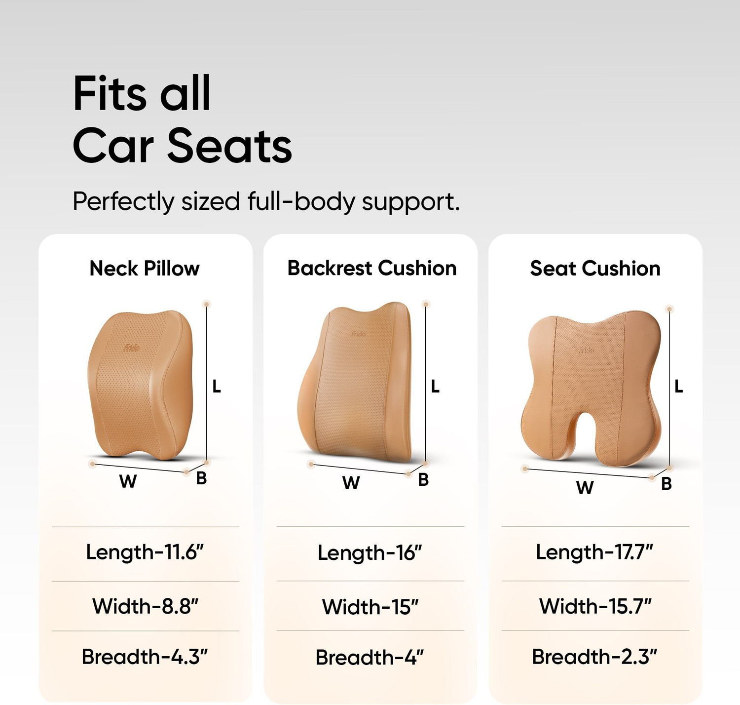 Image of Frido Brown Leatherite Car Pillow Cushion for Universal For Car