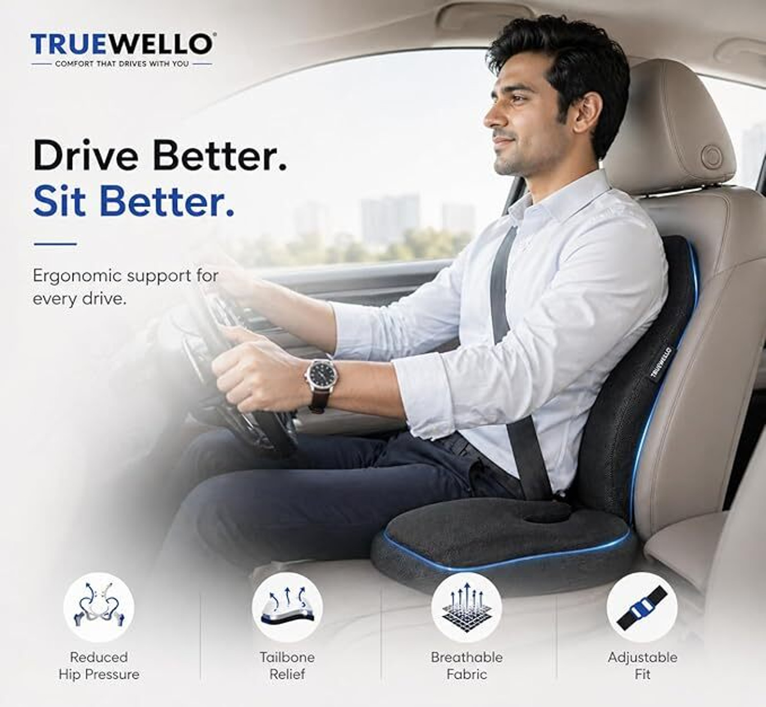Image of Truewello Black Memory Foam