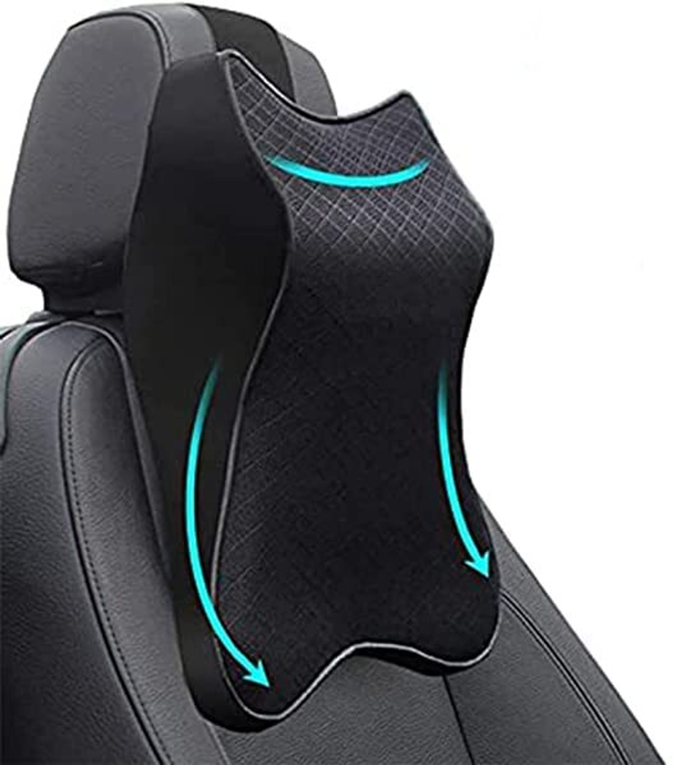Image of PocketShop Black Polyester Car Pillow Cushion for Universal For Car
