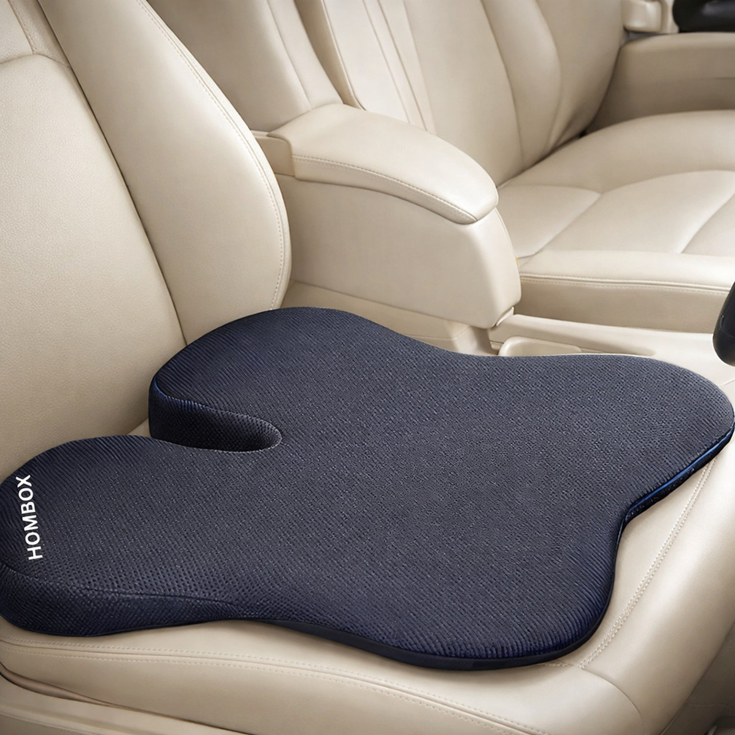 Image of HOMBOX Black Memory Foam Car Pillow Cushion for Universal For Car
