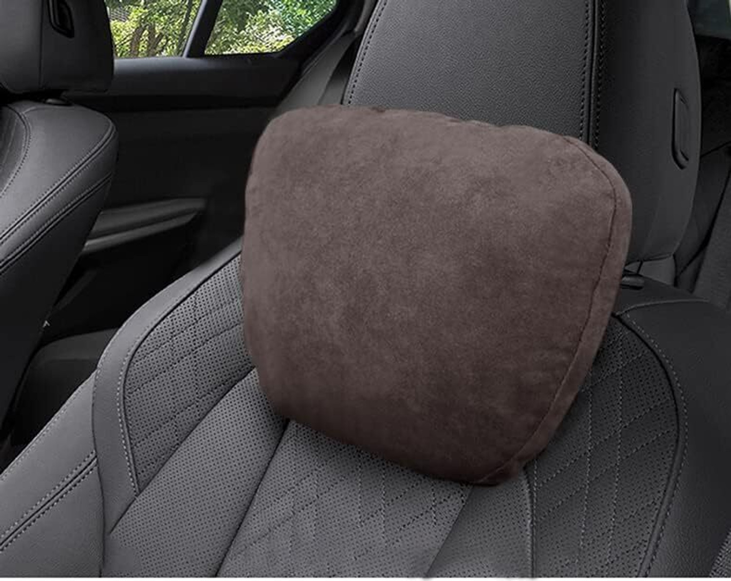 Image of Edylinn Brown Polyester, Cotton Car Pillow Cushion for Universal For Car