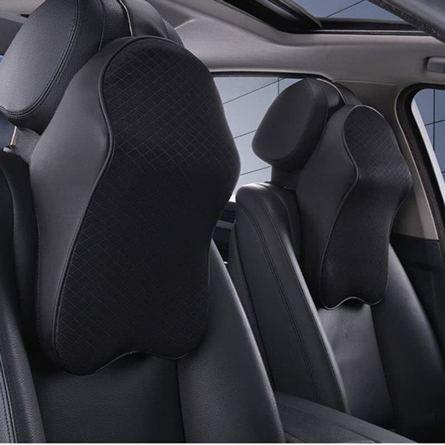 Image of romj Black Memory Foam Car Pillow Cushion for Universal For Car