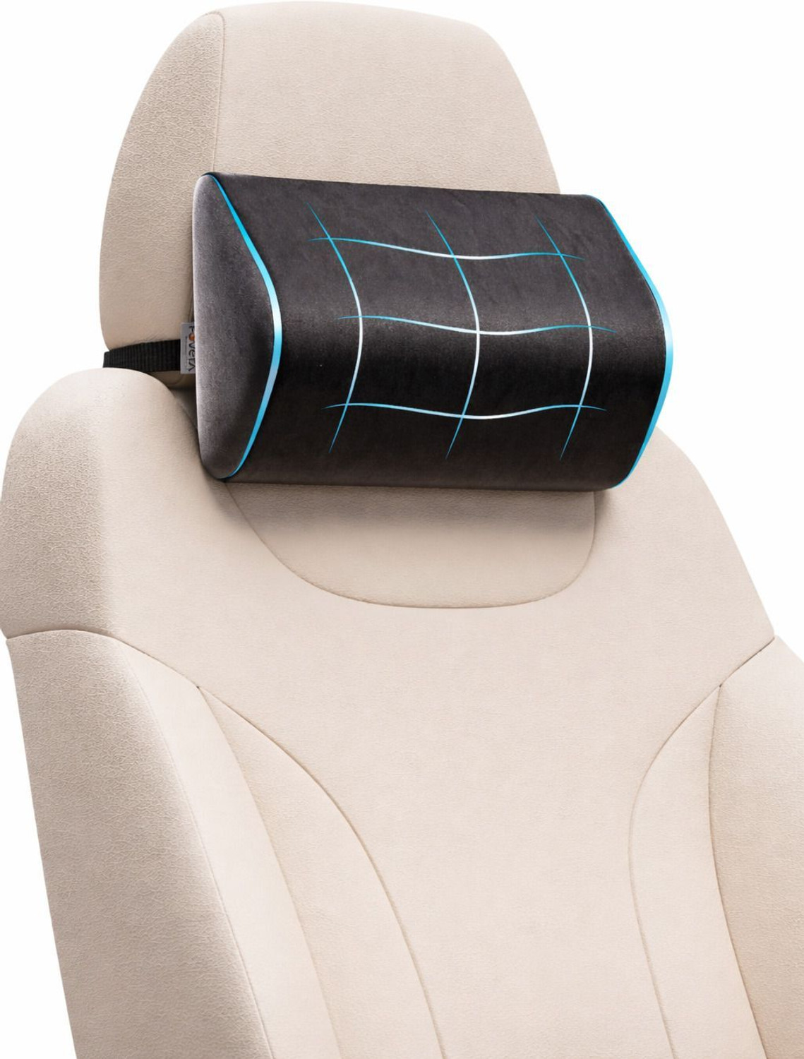 Image of FOVERA Black, Grey Memory Foam Car Pillow Cushion for Universal For Car