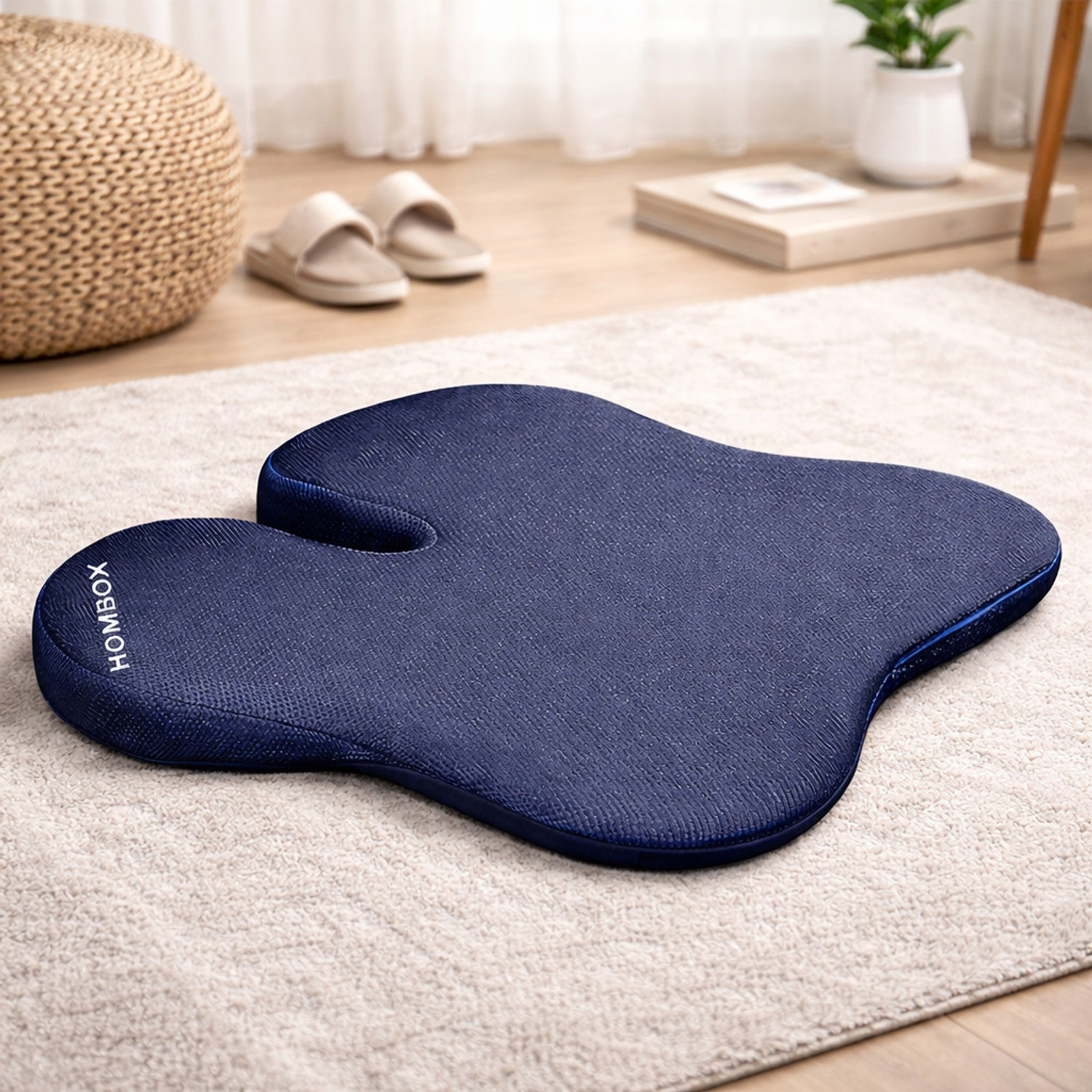 Image of HOMBOX Black Memory Foam Car Pillow Cushion for Universal For Car