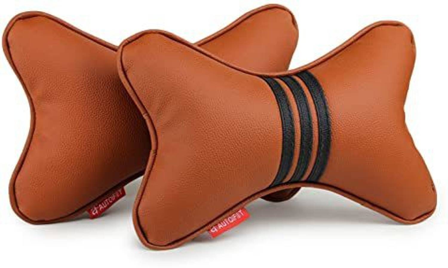 AUTOFIT Brown, Black Leather Car Pillow Cushion for Universal For Car
